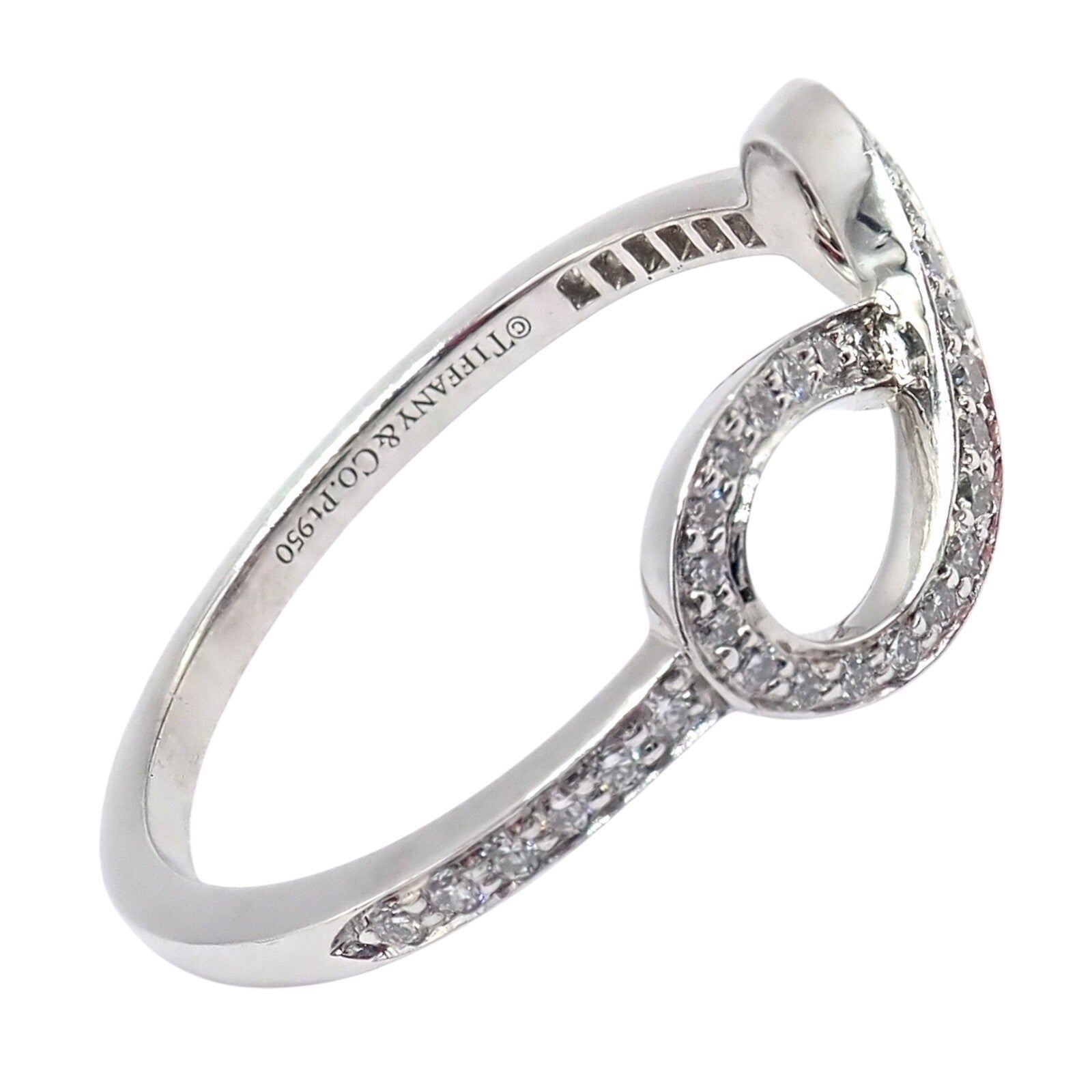 Tiffany & Co Platinum 0.12ct Diamond Infinity Stacking Ring sz 6.5 | Fortrove