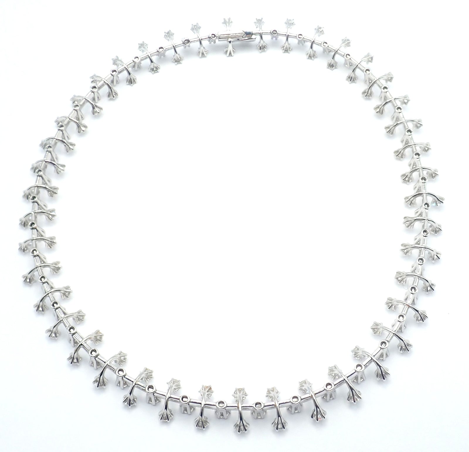 Authentic Tiffany & Co Spray Platinum Diamond Necklace Earrings Set Paper France | Fortrove