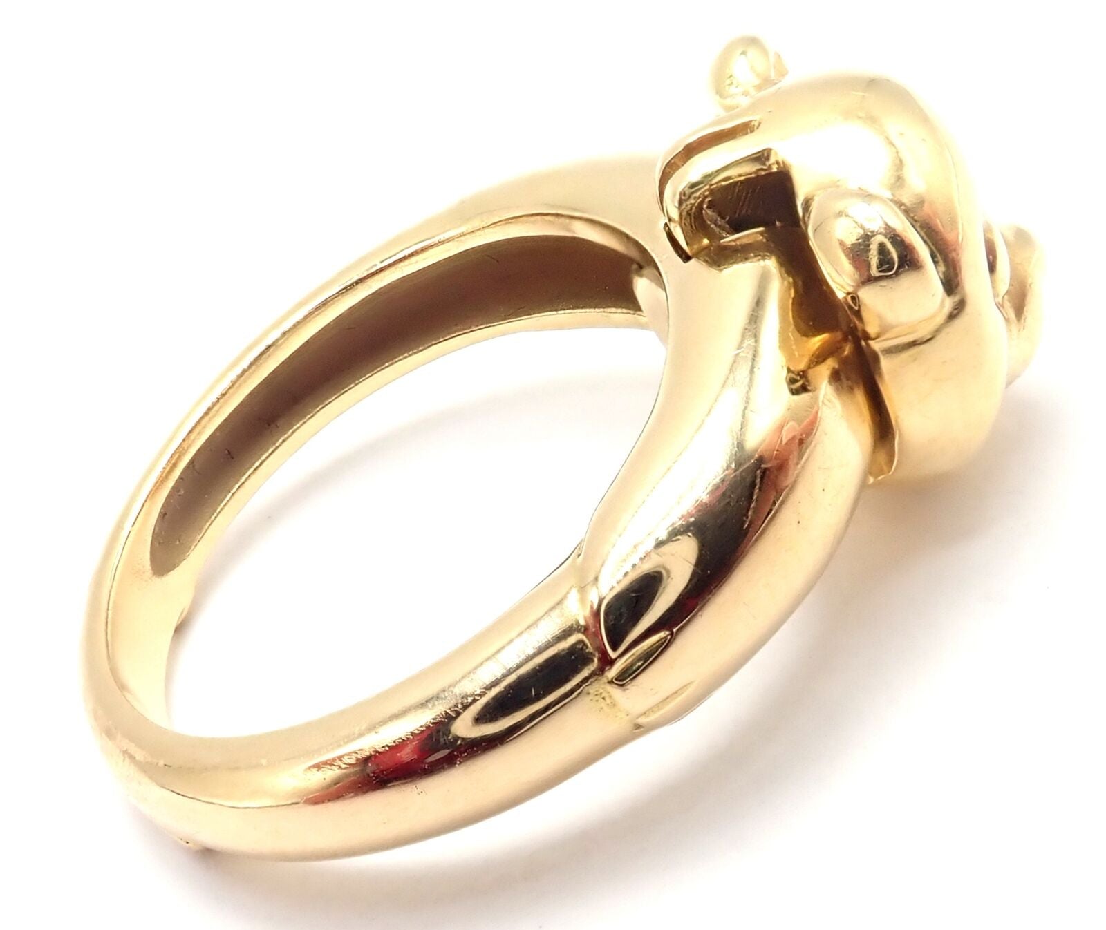 Authentic! Van Cleef & Arpels 18k Yellow Gold Teddy Bear Band Ring Pendant | Fortrove