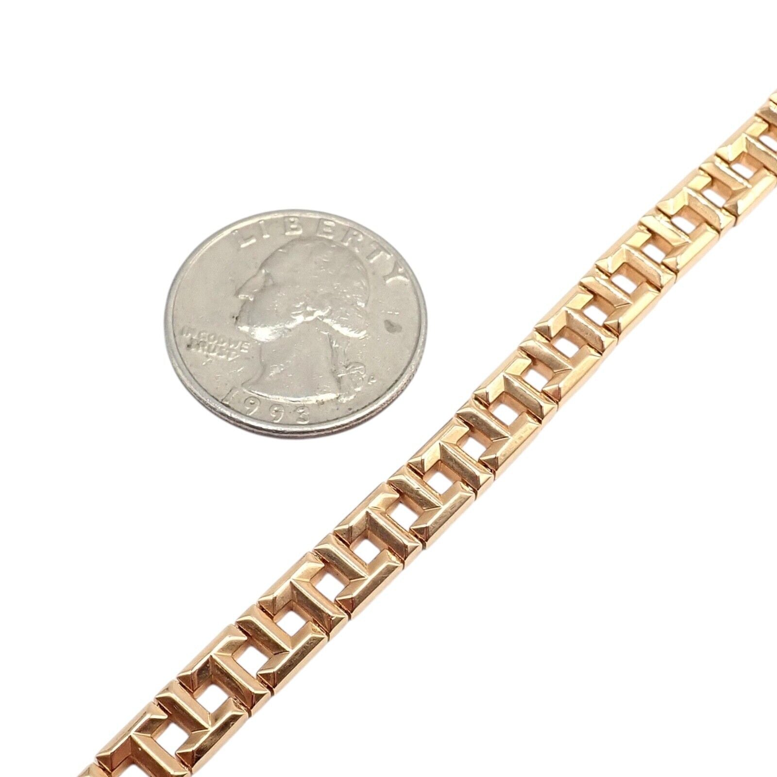 Authentic! Tiffany & Co 18k Rose Gold T Chain Link Bracelet | Fortrove