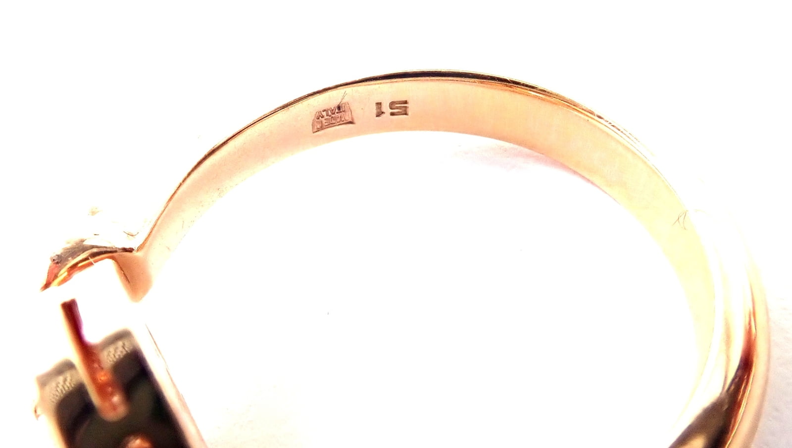 Bulgari Jewelry & Watches:Fine Jewelry:Rings Authentic! BULGARI BVLGARI 18k Rose Gold Diamond Flip Ring Size 5.75