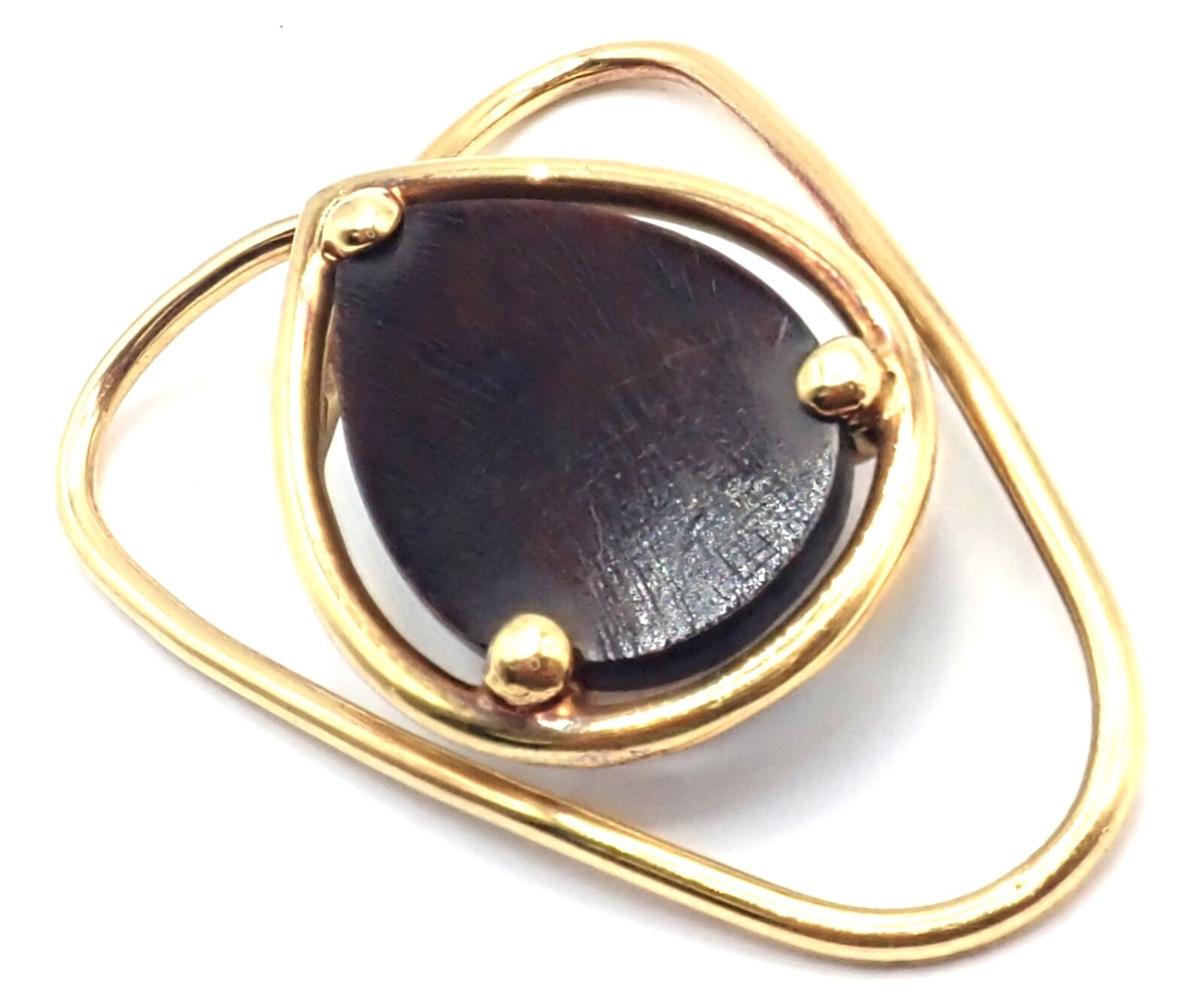 Vintage! Authentic Van Cleef & Arpels 18k Yellow Gold LetterWood Money Clip | Fortrove