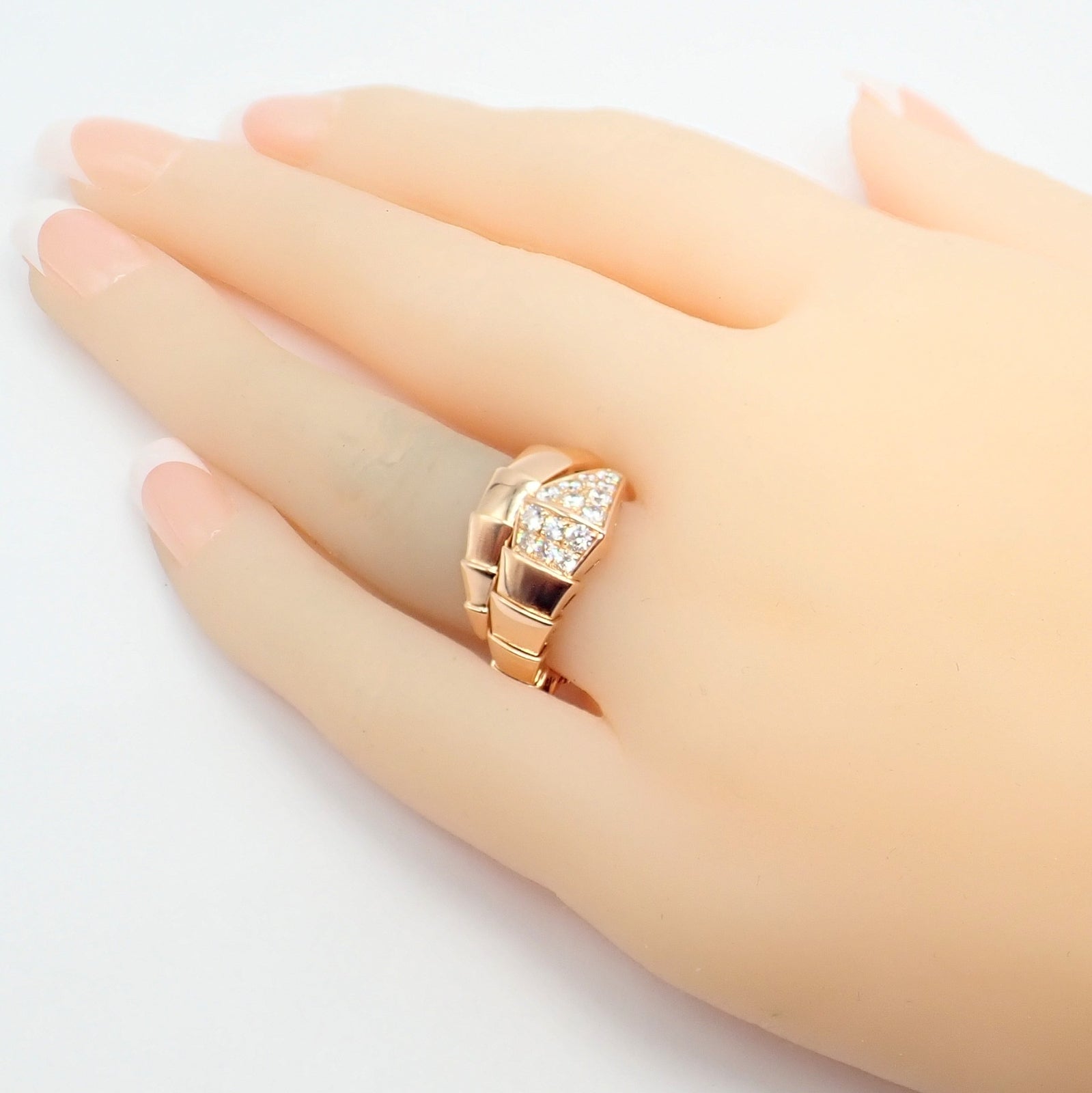 Bvlgari Jewelry & Watches:Fine Jewelry:Rings Authentic! Bulgari Bvlgari Serpenti Viper 18k Rose Gold Diamond Large Ring