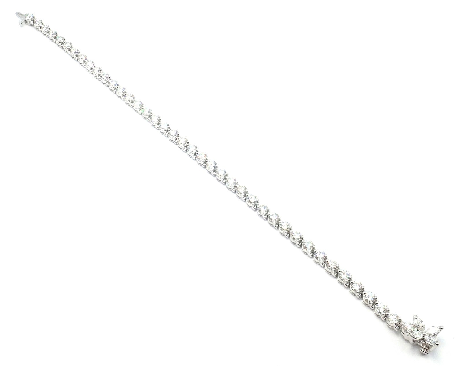 Authentic! Tiffany & Co Victoria Platinum 6.53ct Diamond Line Tennis Bracelet | Fortrove