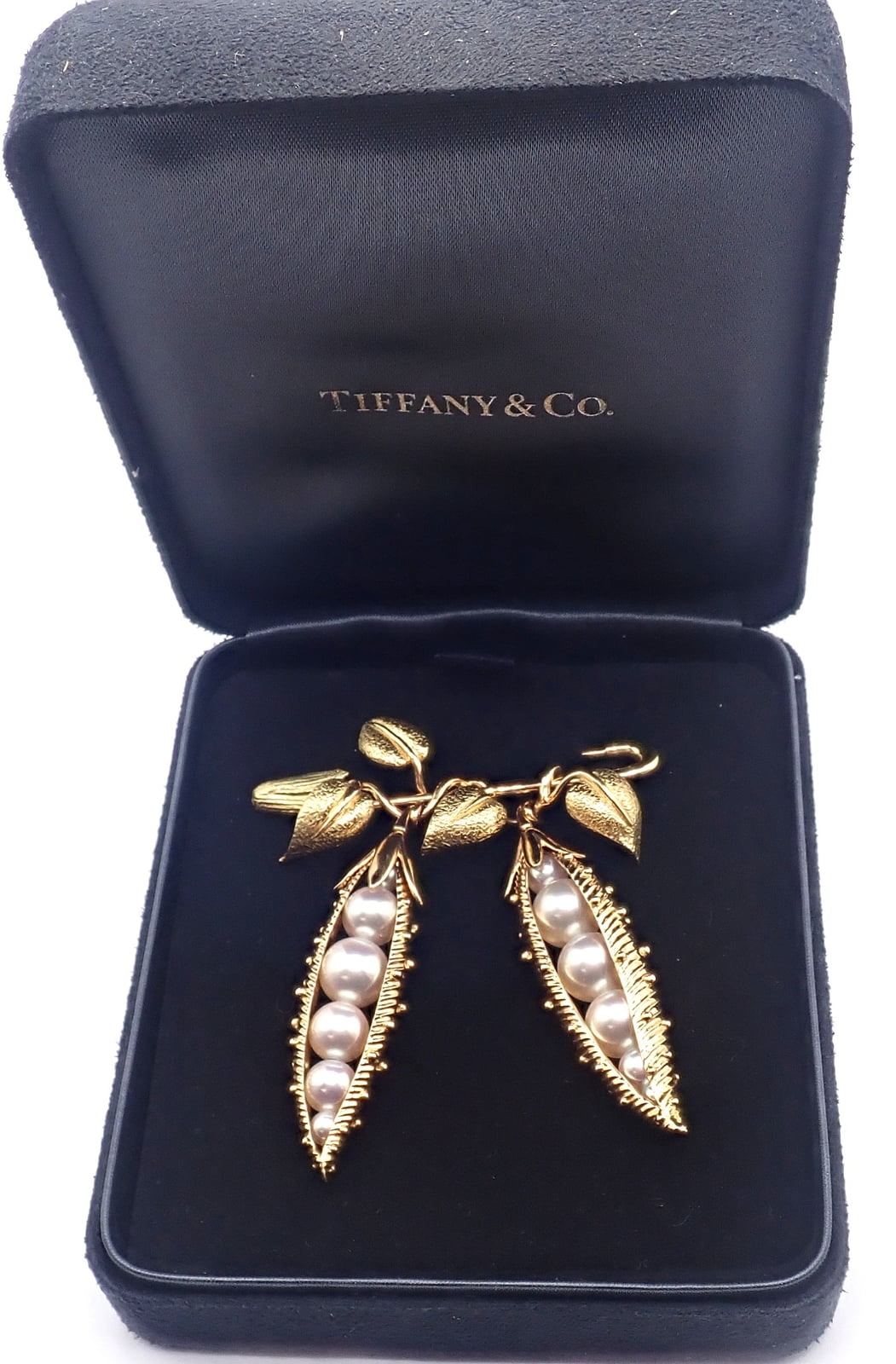 Jean Schlumberger for Tiffany & Co Jewelry & Watches:Fine Jewelry:Brooches & Pins Authentic! Tiffany & Co Schlumberger Peapod 18k Yellow Gold Pearl Pin Brooch