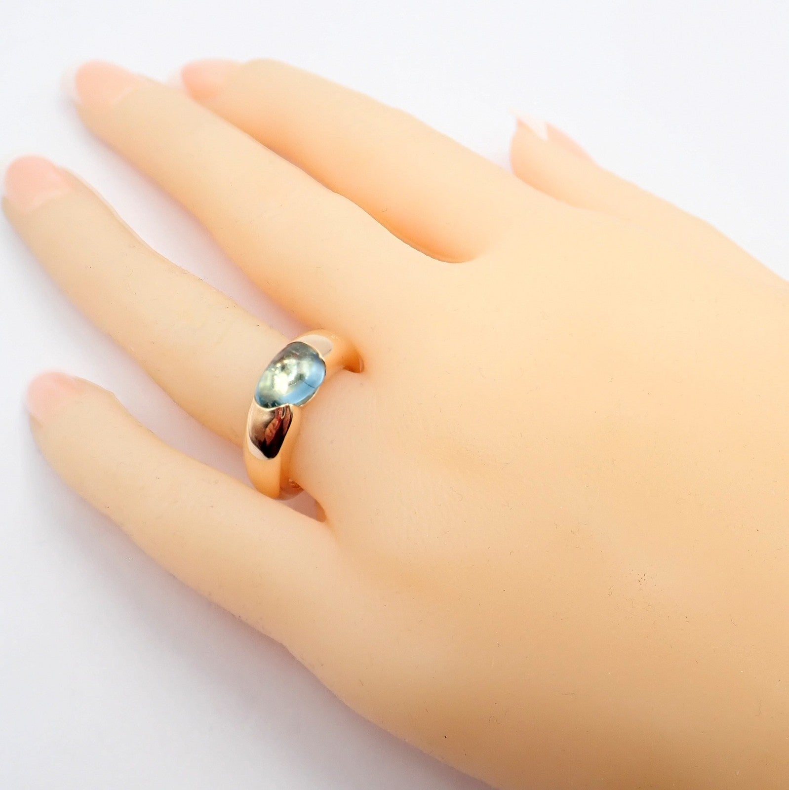 Rare! Authentic Pomellato 18k Rose Gold Sassi Large Blue Topaz Ring Sz 6.5 | Fortrove