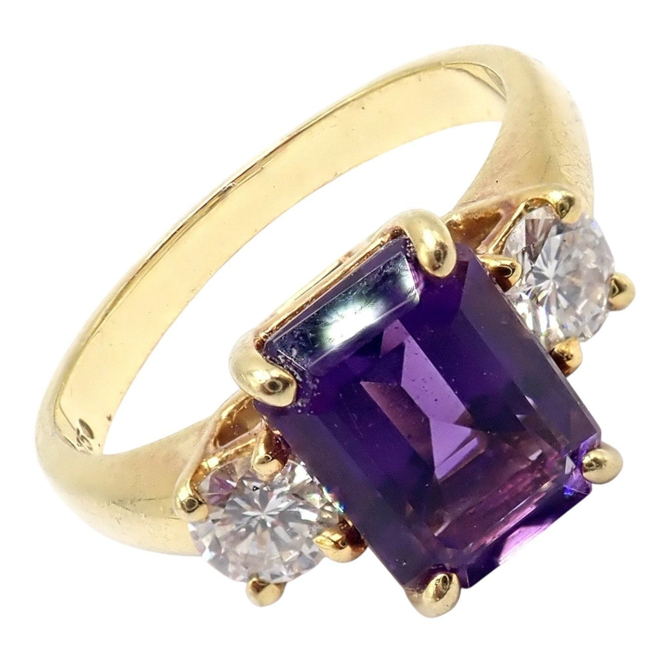 Tiffany & Co. Jewelry & Watches:Fine Jewelry:Rings Vintage! Authentic Tiffany & Co 18k Yellow Gold Diamond Amethyst Cocktail Ring