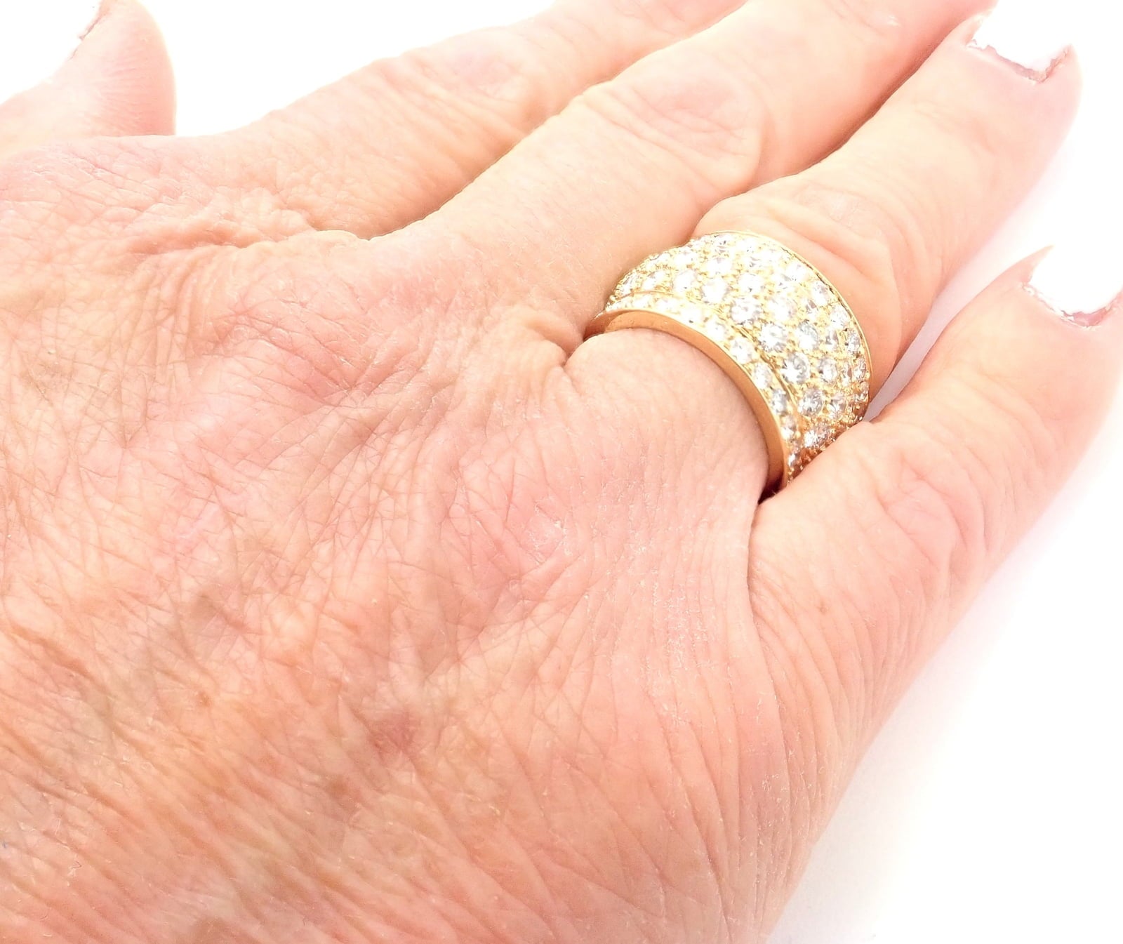 Cartier Jewelry & Watches:Fine Jewelry:Rings Authentic! Cartier Nigeria 18k Yellow Gold Diamond Wide Band Ring Size 53