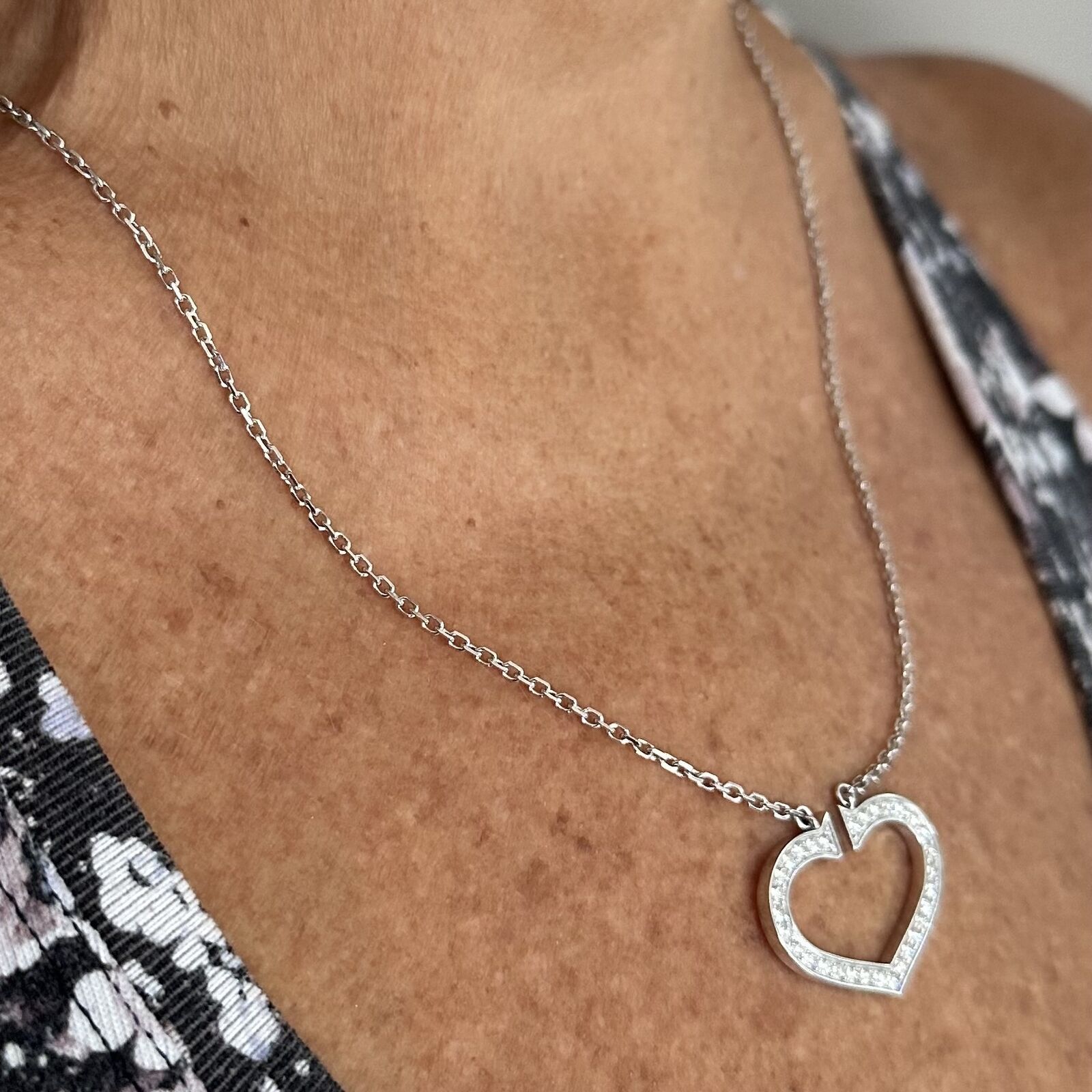 Cartier Jewelry & Watches:Fine Jewelry:Necklaces & Pendants Authentic! Cartier 18k White Gold Diamond Large C Heart Pendant Necklace