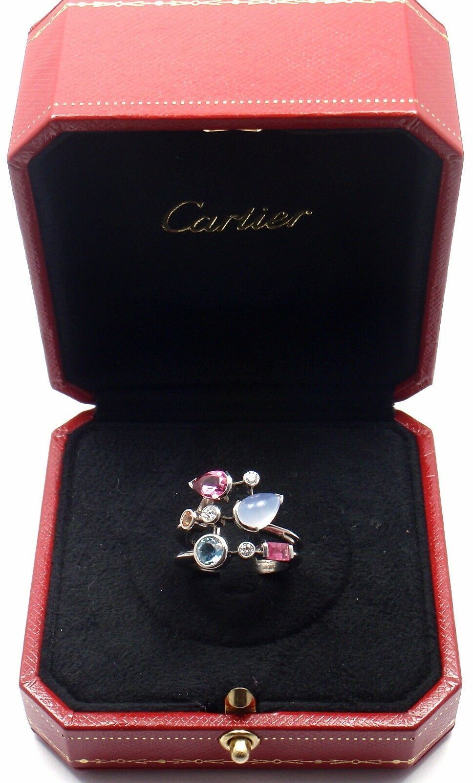 Cartier Jewelry & Watches:Fine Jewelry:Rings Authentic! Cartier Meli Melo Platinum Chalcedony Tourmaline Garnet Diamond Ring