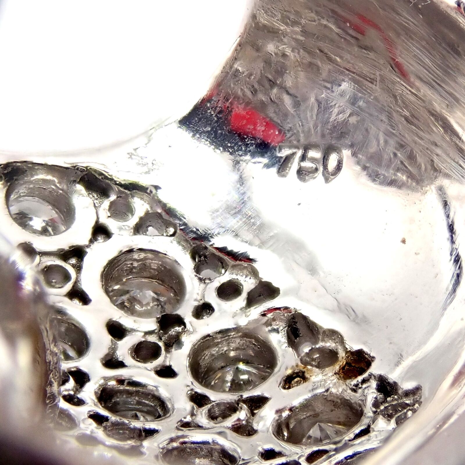 Vintage Estate 18k White Gold Diamond 13mm Pearl Earrings | Fortrove