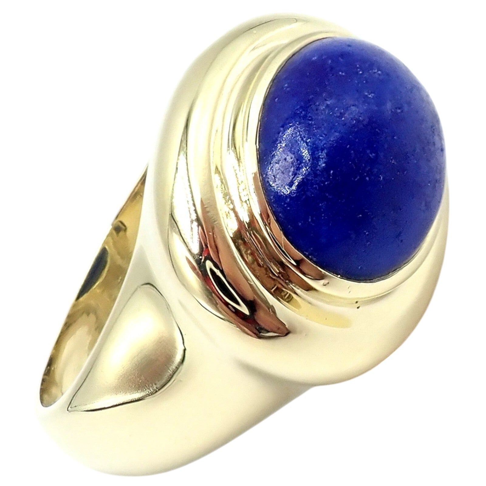 Authentic! Tiffany & Co Paloma Picasso 18k Yellow Gold Large Lapis Oval Ring | Fortrove