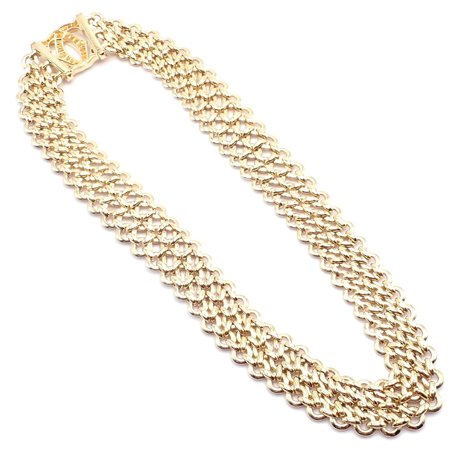 Cartier Jewelry & Watches:Fine Jewelry:Necklaces & Pendants Authentic! Cartier Penelope 18k Yellow Gold Diamond Double C Three Row Necklace