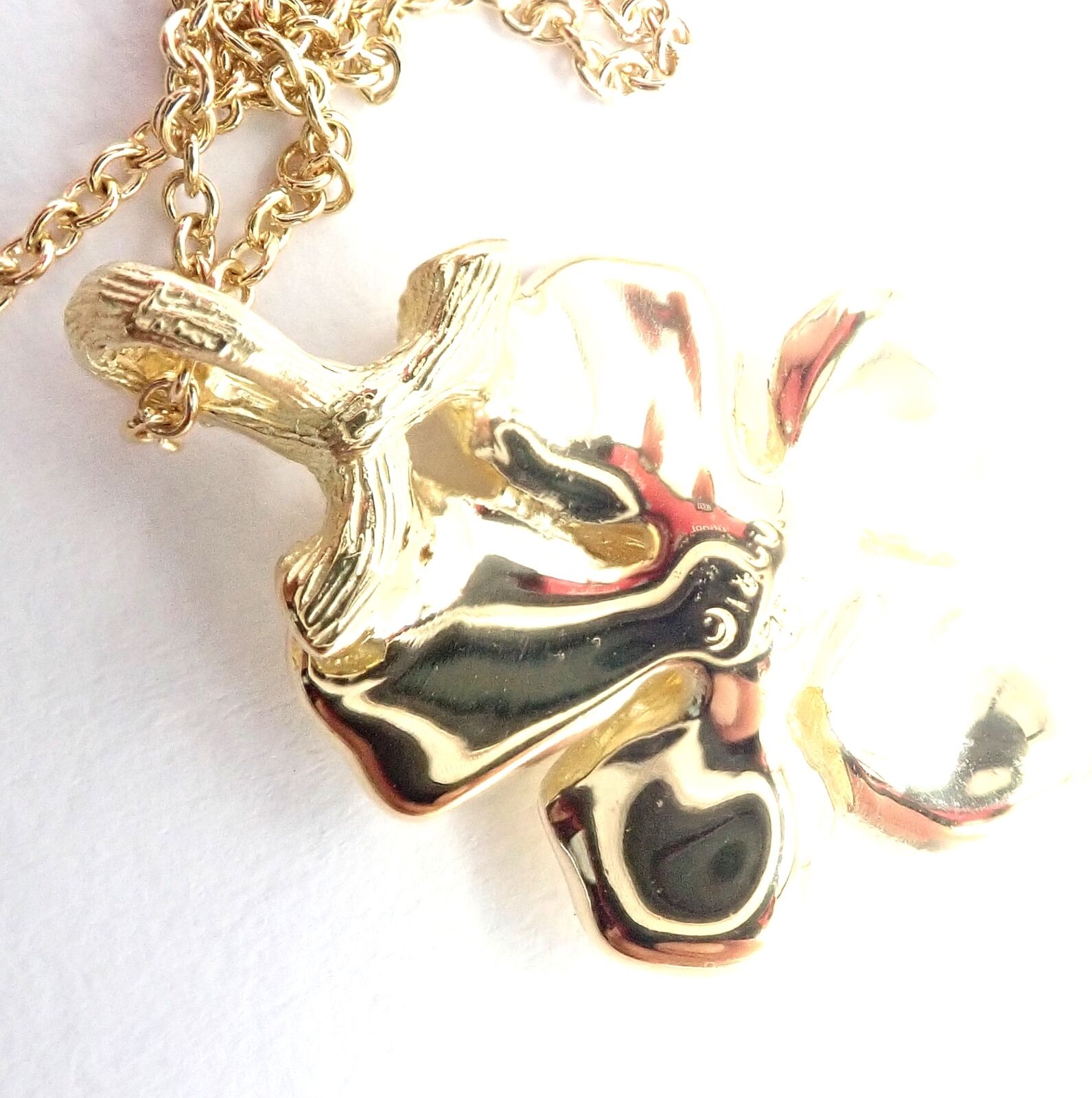 Authentic! Vintage Tiffany & Co 18K Yellow Gold Dogwood Flower Pendant Necklace | Fortrove