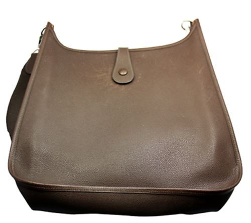 Hermes Clothing, Shoes & Accessories:Women:Women's Bags & Handbags Authentic! Hermes Evelyne Chocolate Brown Epsom Leather GM Handbag Purse