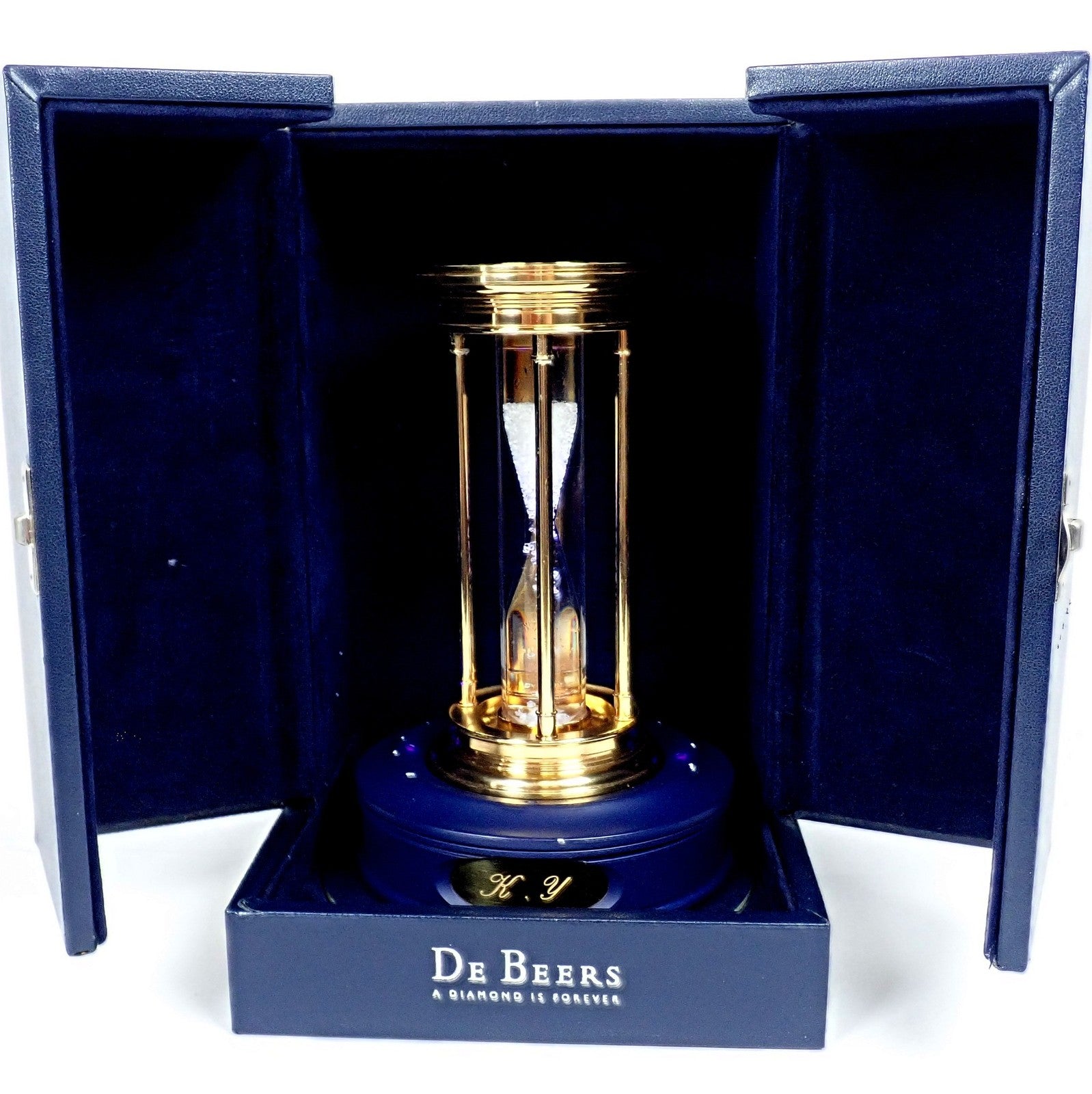 Authentic! De Beers Limited Edition Millennium 2000 Diamond Brass Hourglass | Fortrove