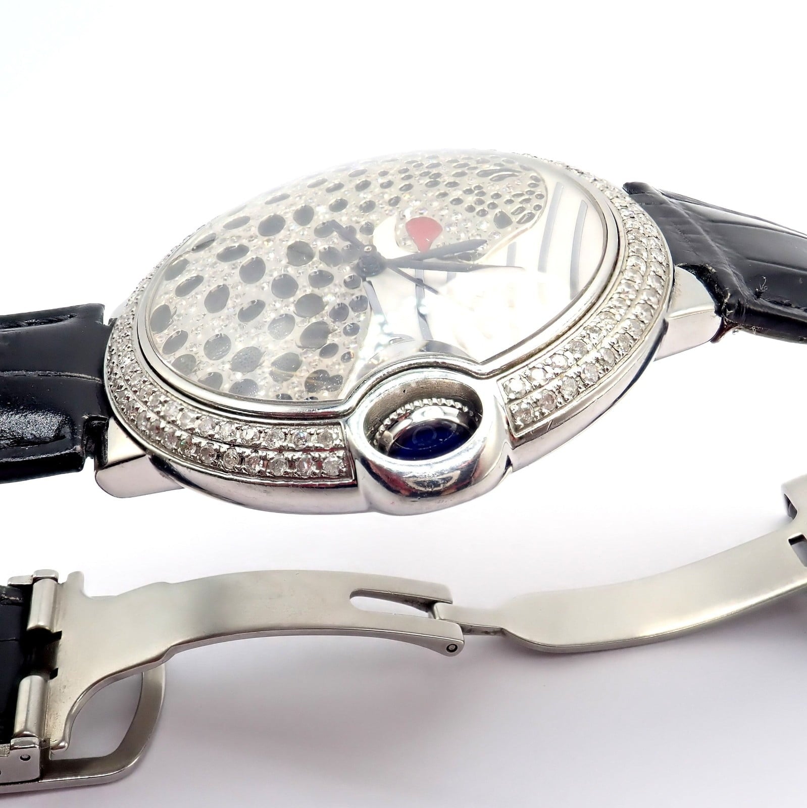 Cartier Jewelry & Watches:Watches, Parts & Accessories:Watches:Wristwatches Cartier Stainless Steel Ballon Bleu Custom Diamond Enamel Automatic Watch 3001