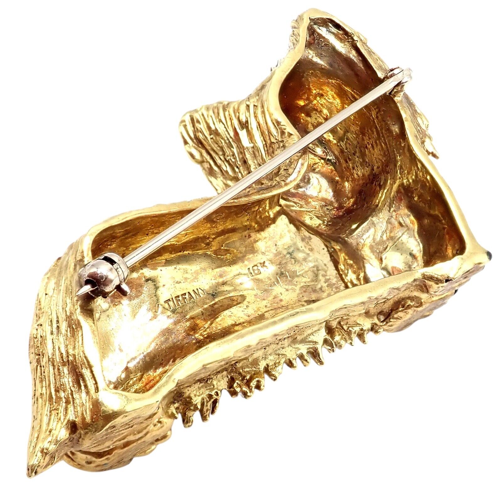 Rare! Vintage Tiffany & Co 18k Yellow Gold Enamel Dog Terrier Brooch Pin 1960's | Fortrove