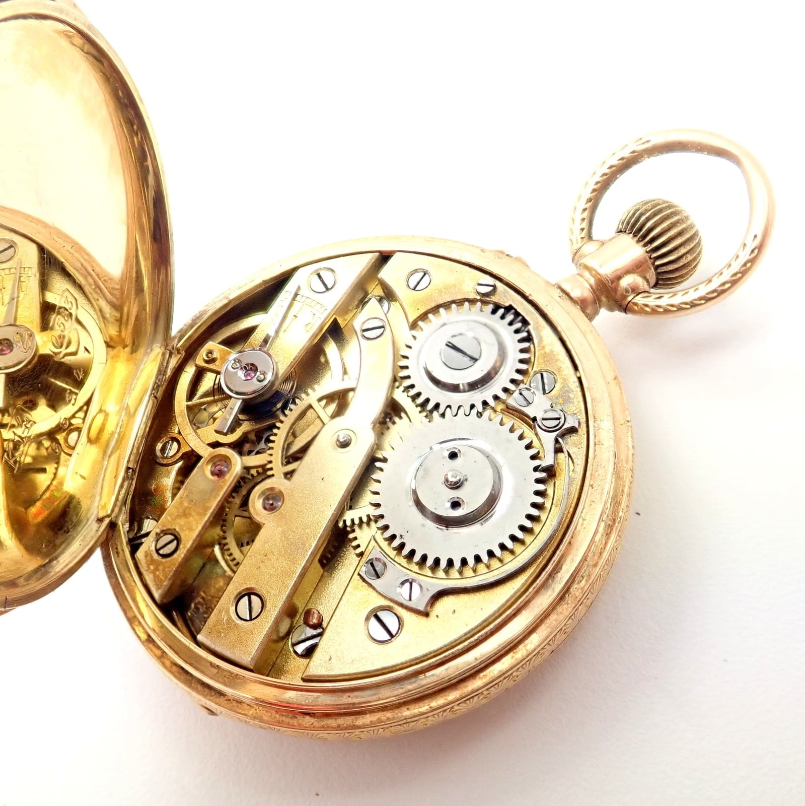 Estate Jewelry & Watches:Watches, Parts & Accessories:Watches:Pocket Watches Vintage! Swiss 14k Yellow Gold Ladies Pocket Watch 33mm High Grade Movement