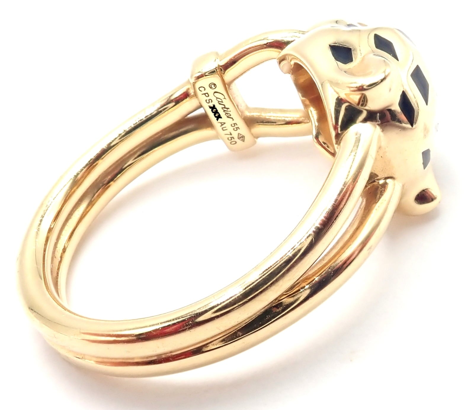 Cartier Jewelry & Watches:Fine Jewelry:Rings Authentic! Cartier Panther Panthere 18k Gold Diamond Lacquer Tsavorite Ring Cert