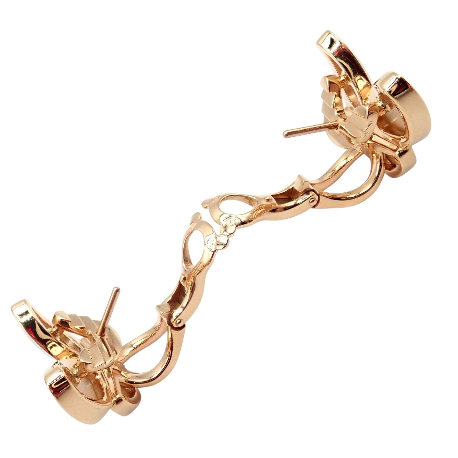 Van Cleef & Arpels 18k Rose Gold Diamond MoP Two Butterfly Earrings Cert | Fortrove