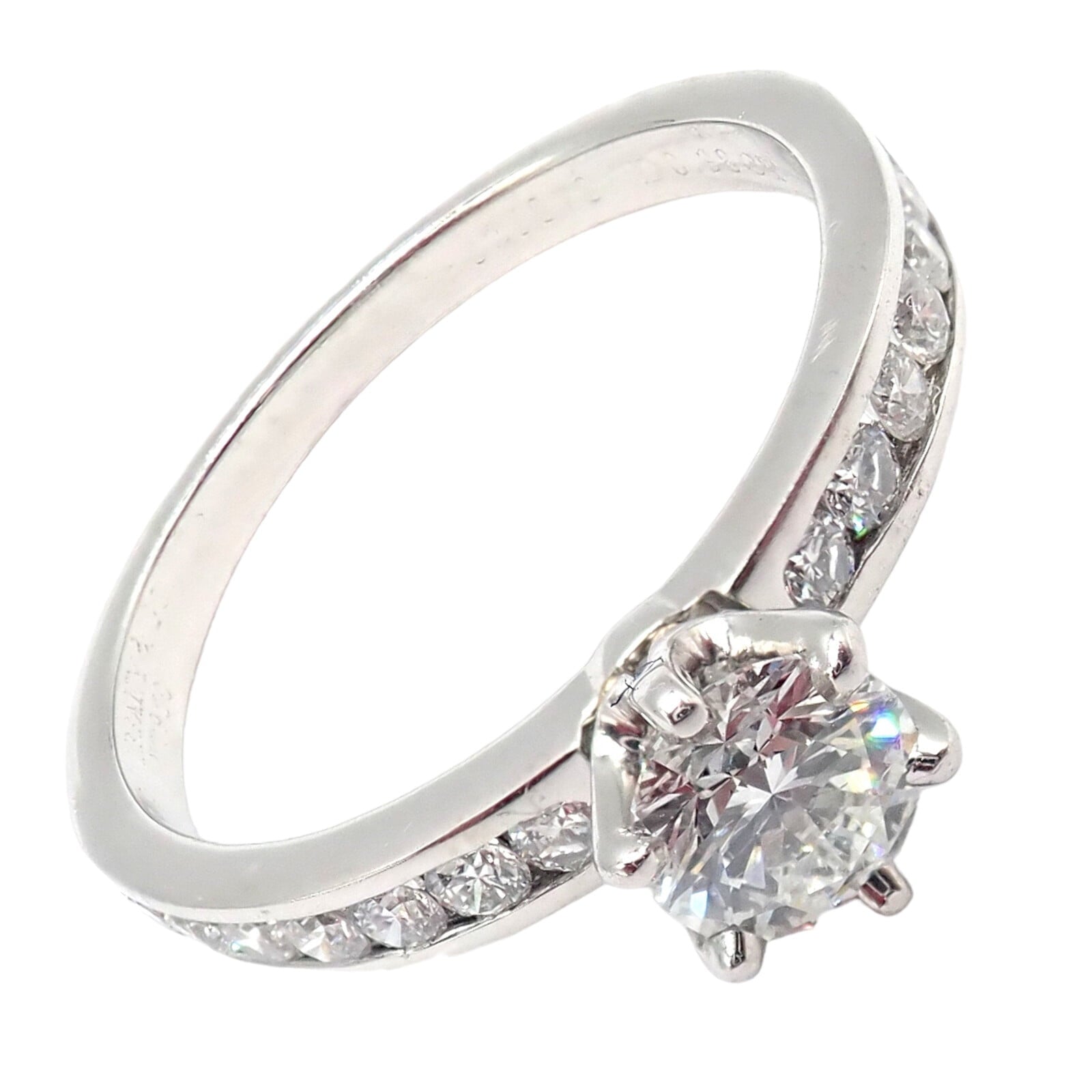 Tiffany & Co. Jewelry & Watches:Vintage & Antique Jewelry:Rings Authentic Tiffany & Co. Platinum 0.59ctw Diamond Engagement Ring sz 5.25