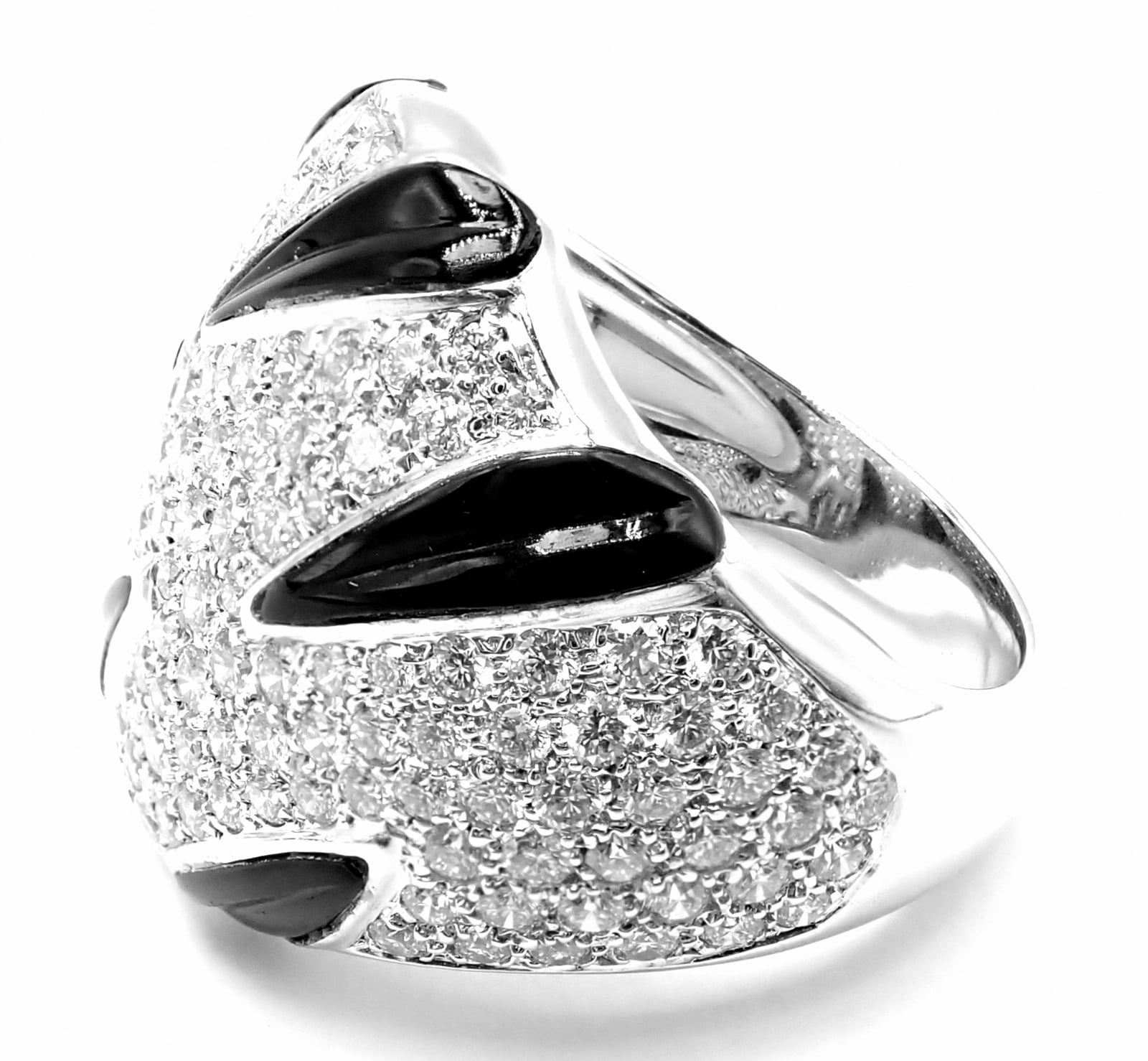 Cartier Jewelry & Watches:Fine Jewelry:Rings Authentic Cartier Panther Panthere Claw 18k White Gold Diamond Onyx Ring Size 53