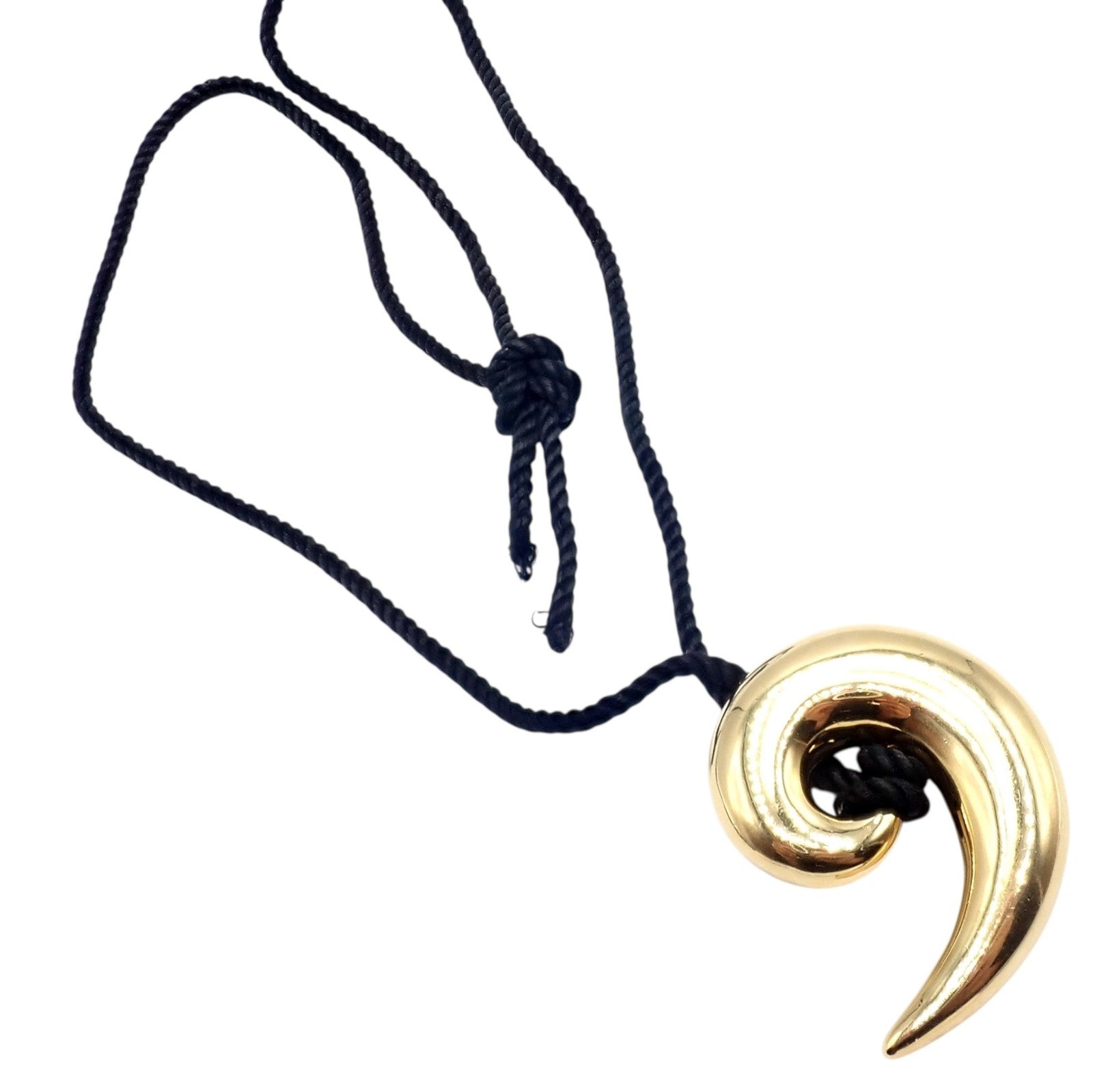 Vintage! Tiffany & Co 18k Yellow Gold Cummings Large Spiral Nautilus Necklace | Fortrove