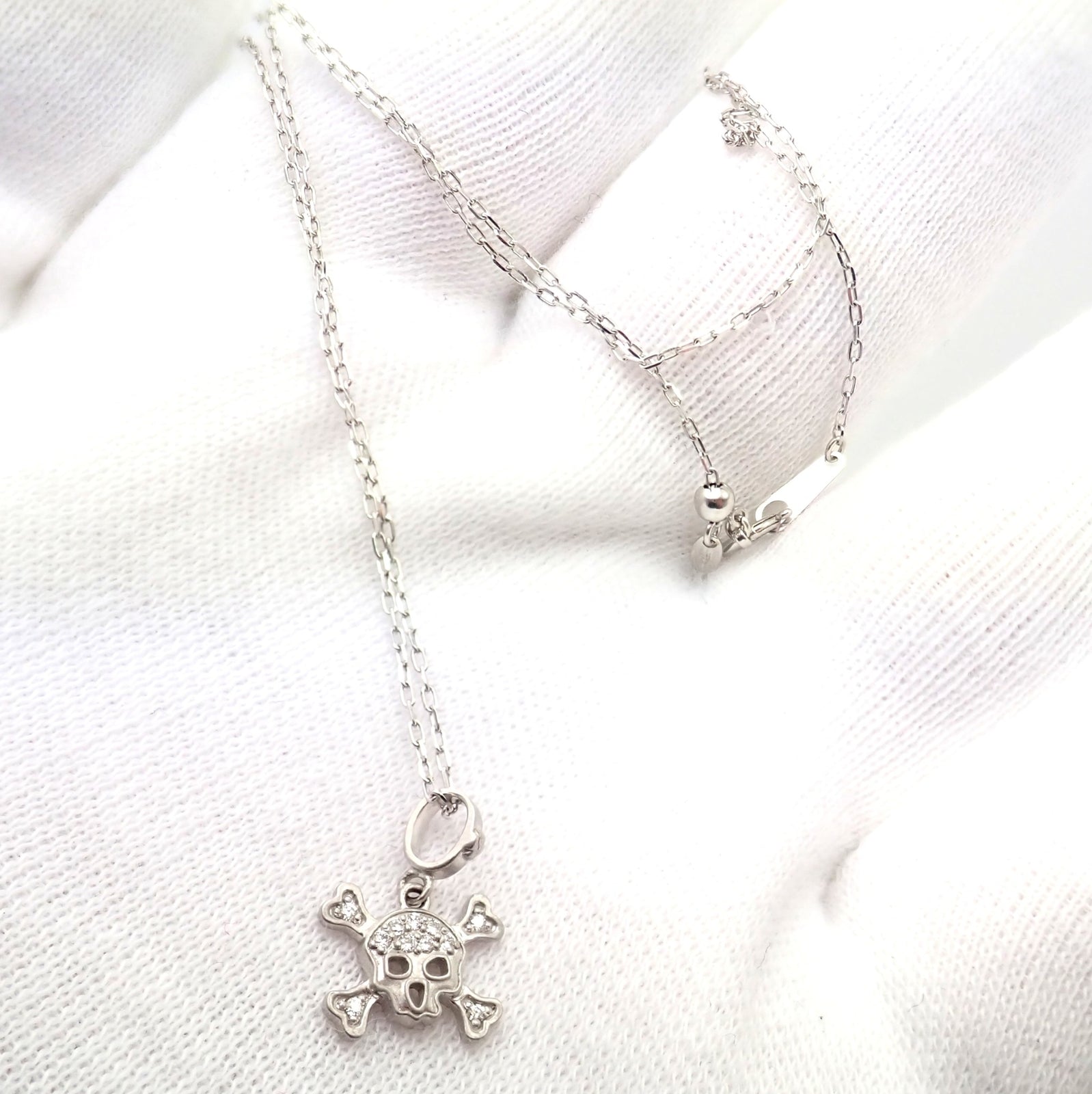 Loree Rodkin Jewelry & Watches:Fine Jewelry:Necklaces & Pendants Authentic! Loree Rodkin 18k White Gold Diamond Skull Crossbones Pendant Necklace