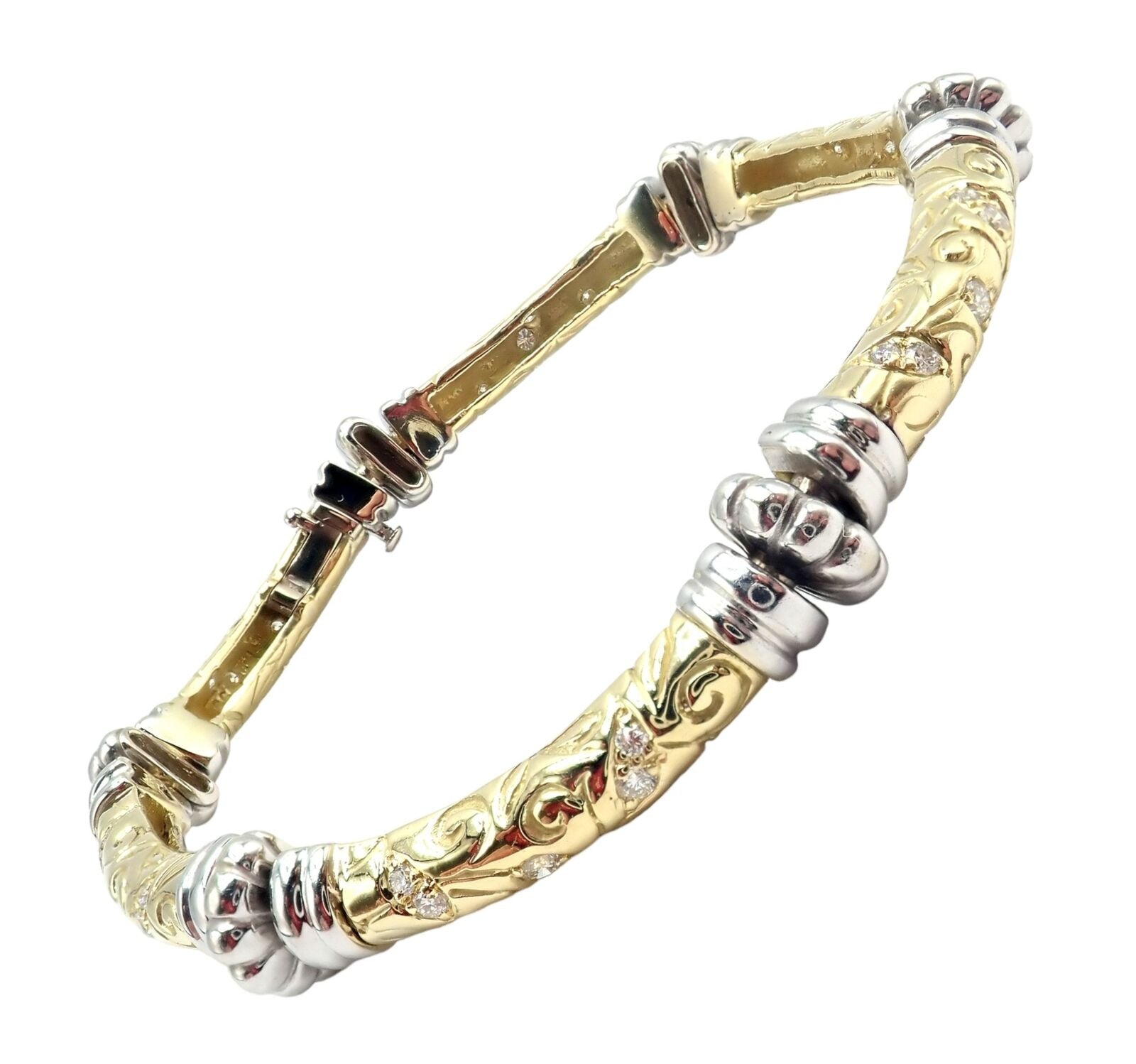 Vintage SeidenGang 18k Yellow + White Gold Diamond Laurel Collection Bracelet | Fortrove
