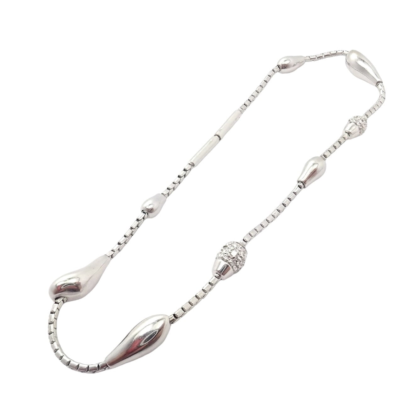 Rare Authentic H. Stern 18k White Gold Diamond Teardrop Bracelet | Fortrove