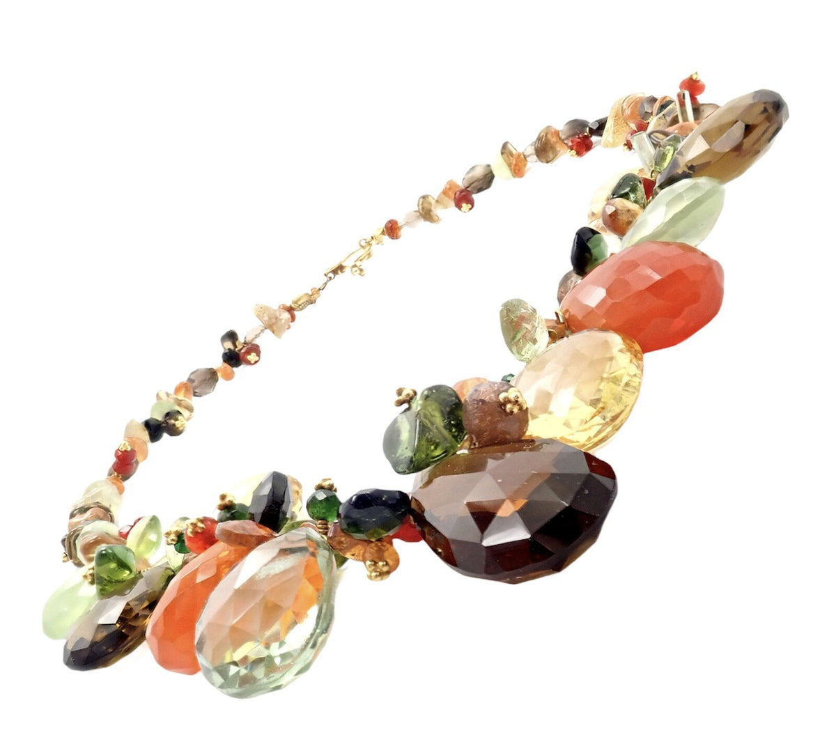 Laura Gibson Jewelry & Watches:Fine Jewelry:Necklaces & Pendants Rare Laura Gibson 22k Yellow Gold Briolette Onyx Spessartite Bead Candy Necklace