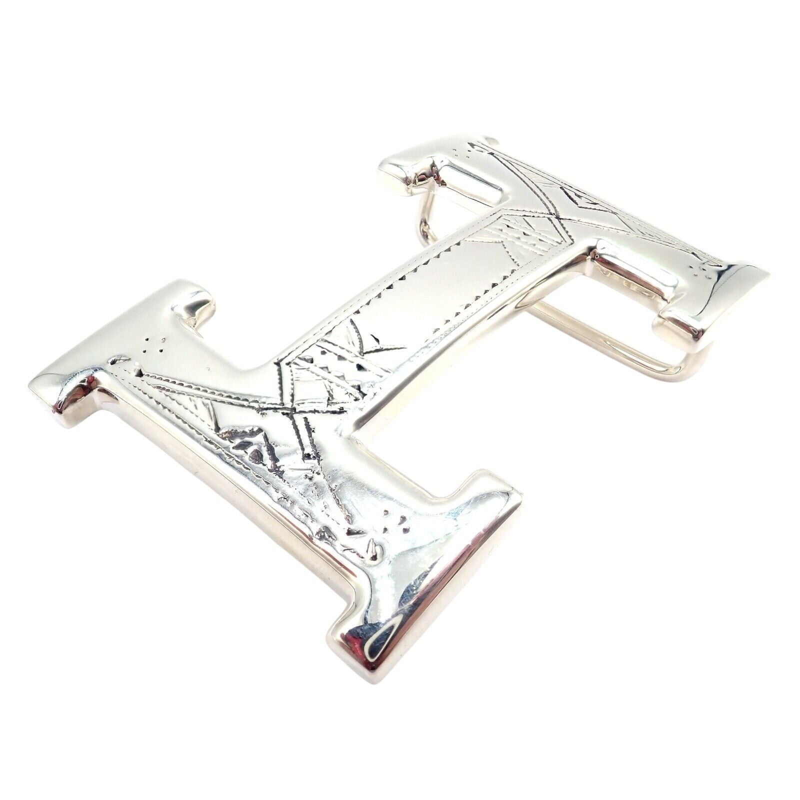 Rare! Hermes Silver Signature Classic Large H Belt Buckle 32m | Fortrove