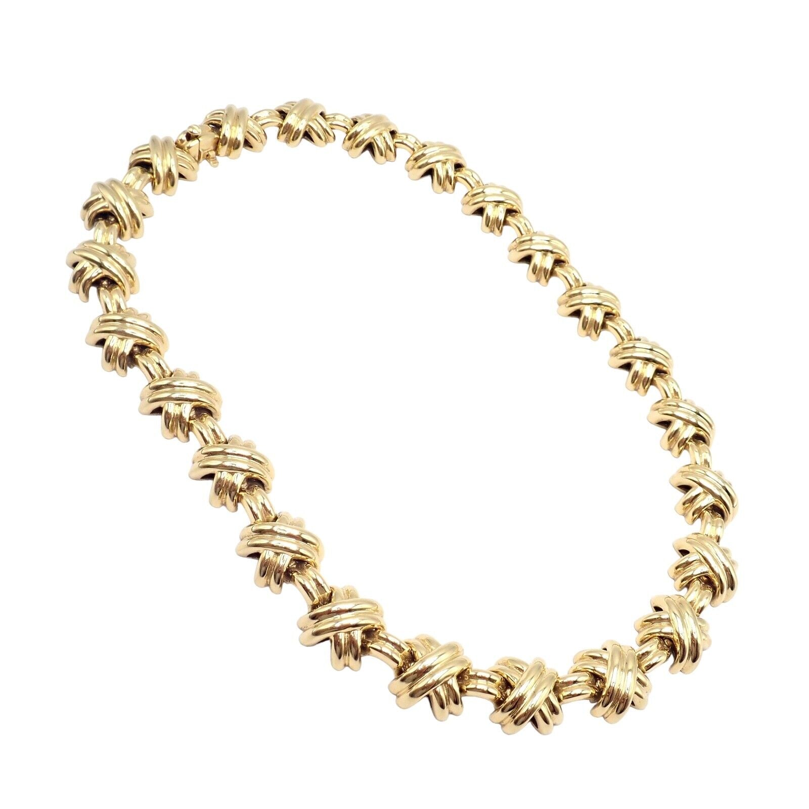 Vintage! Tiffany & Co. 18k Yellow Gold Large X Classic Signature Necklace | Fortrove