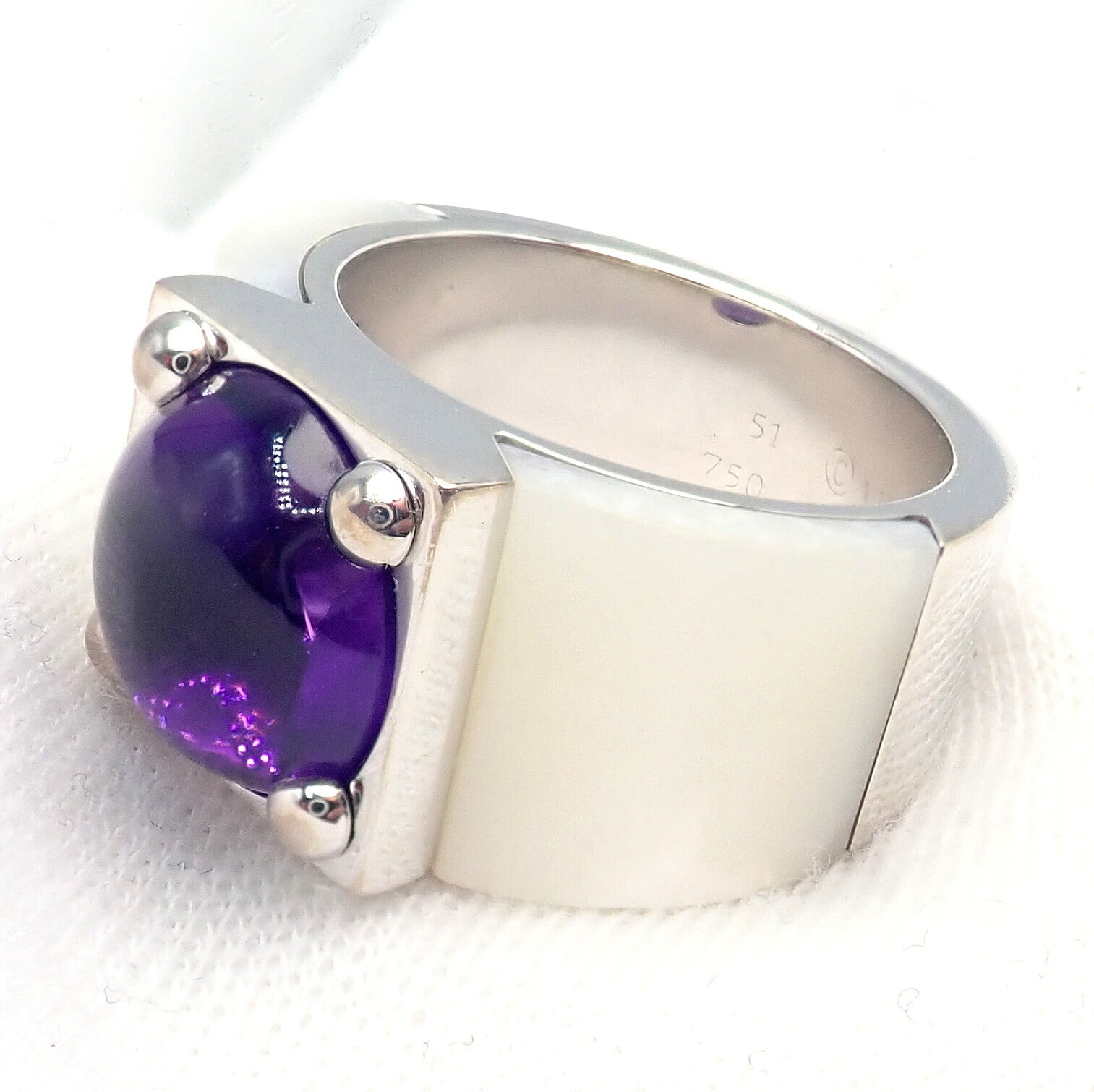 Van Cleef & Arpels Jewelry & Watches:Fine Jewelry:Rings Rare! Authentic Van Cleef & Arpels 18k White Gold Amethyst Mother of Pearl Ring