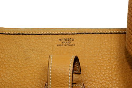 Hermes Clothing, Shoes & Accessories:Women:Women's Bags & Handbags Authentic! Hermes Evelyne Dark Tan Clemence Leather GM Handbag Purse