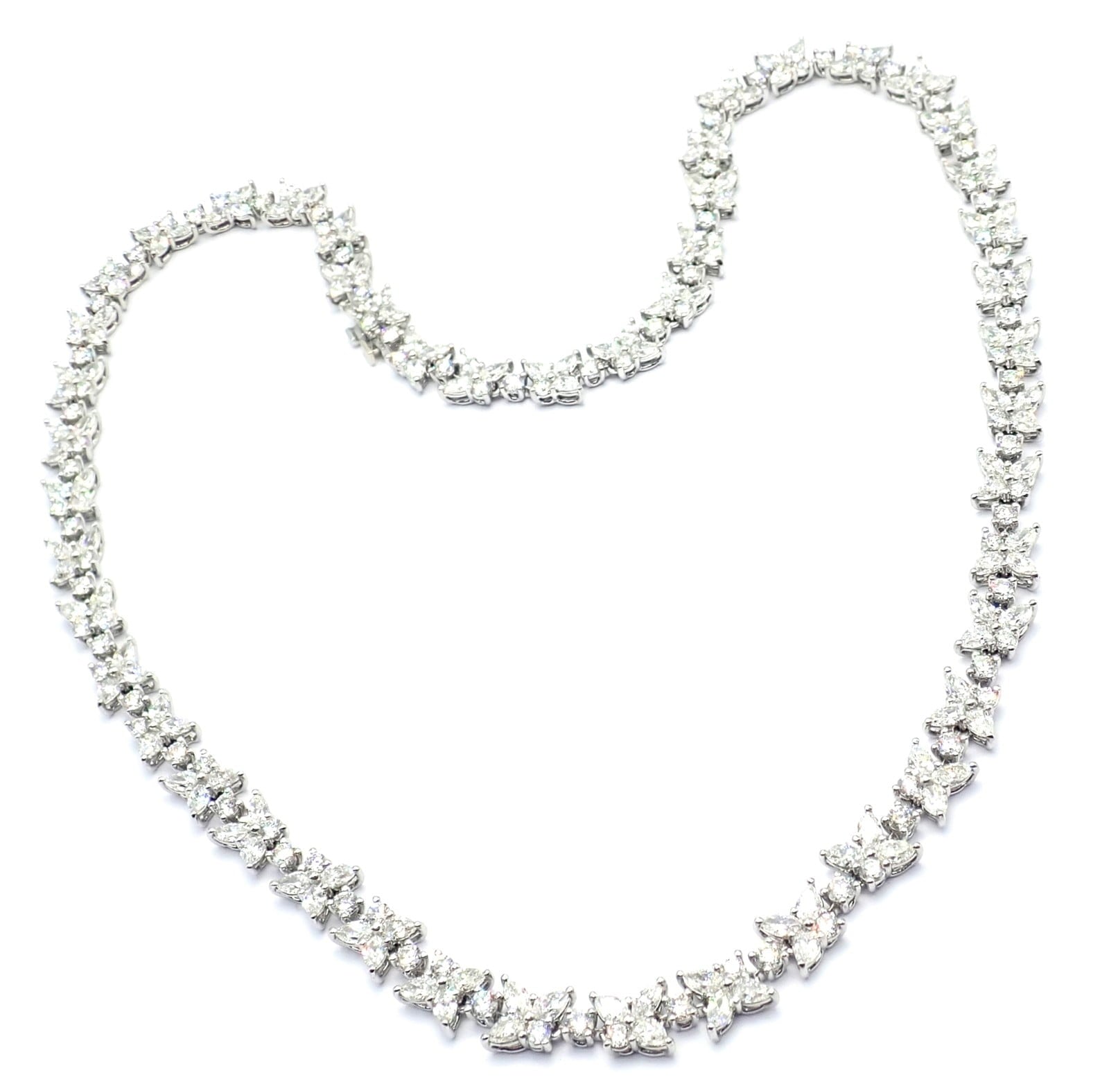 Tiffany & Co. Jewelry & Watches:Fine Jewelry:Necklaces & Pendants Authentic! Tiffany & Co Victoria Platinum 15.83ct Diamond Mixed Cluster Necklace