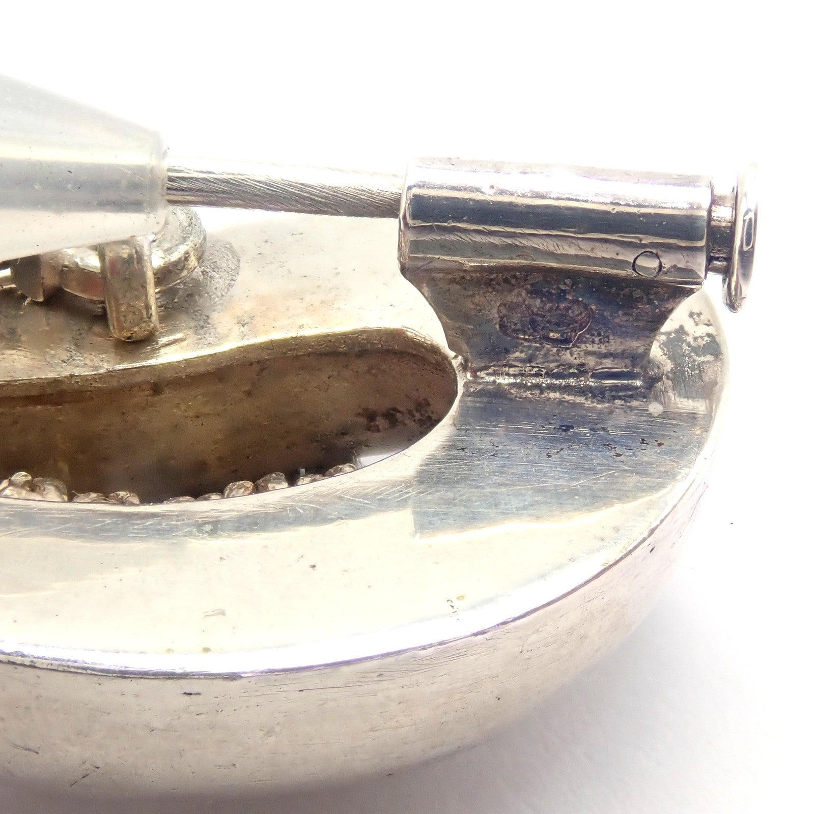 Authentic! Hermes Sterling Silver Double Stirrup Brooch Pin | Fortrove