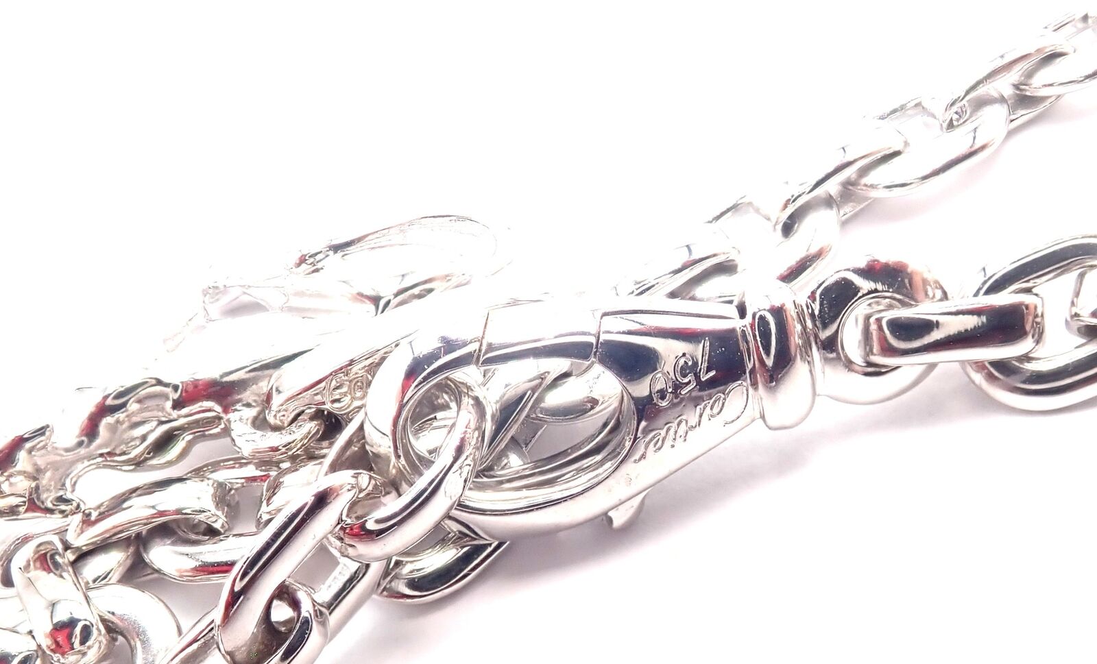 Authentic Cartier 18k White Gold 4 Charm Panther Airplane Love Box Link Bracelet | Fortrove