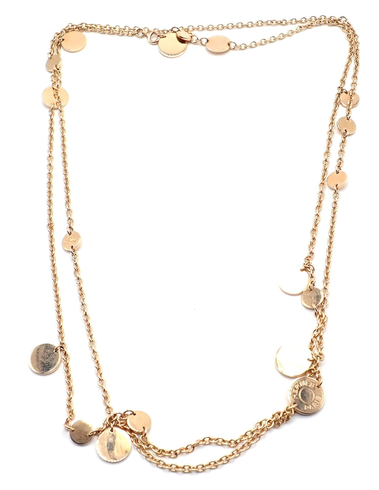 Hermes Jewelry & Watches:Fine Jewelry:Necklaces & Pendants Authentic! Hermes Confetti 18k Rose Gold 42" Long Link Chain Necklace