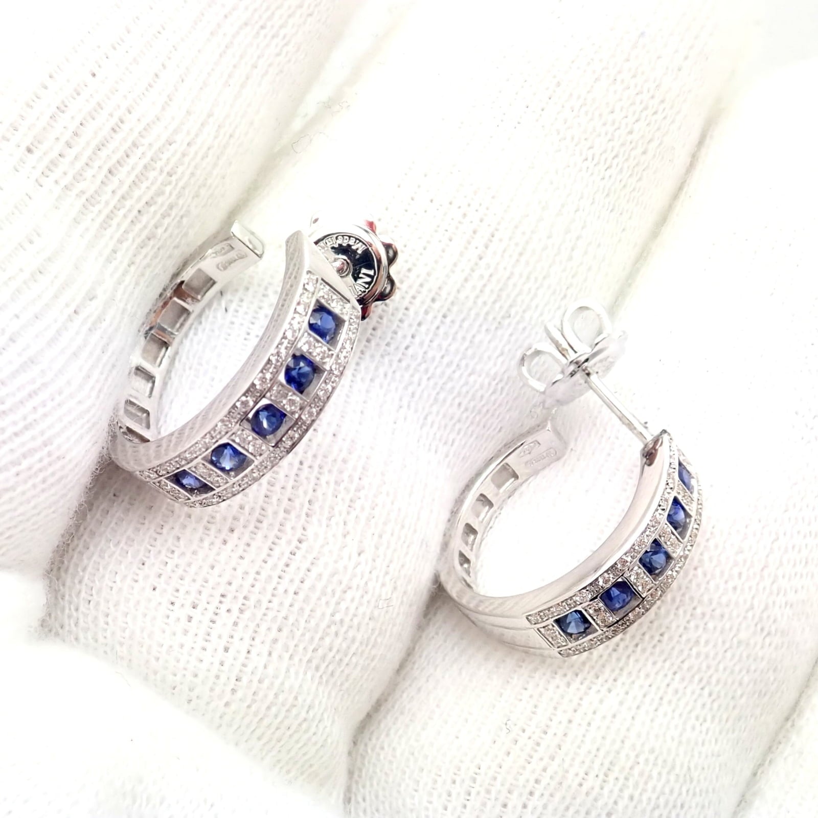 Damiani Jewelry & Watches:Fine Jewelry:Earrings New Authentic! Damiani 18k White Gold Diamond Sapphire Belle Epoque Earrings