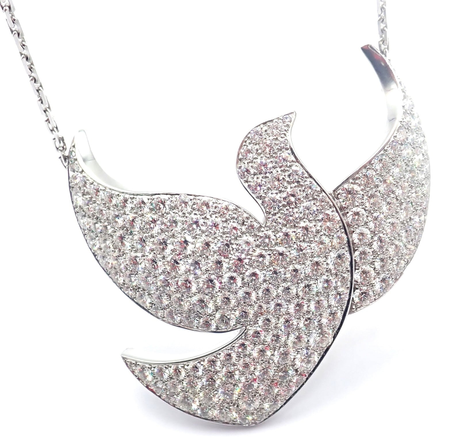 Cartier Jewelry & Watches:Fine Jewelry:Necklaces & Pendants Authentic! Cartier Colombe Dove Of Peace 18k White Gold Diamond Necklace Paper
