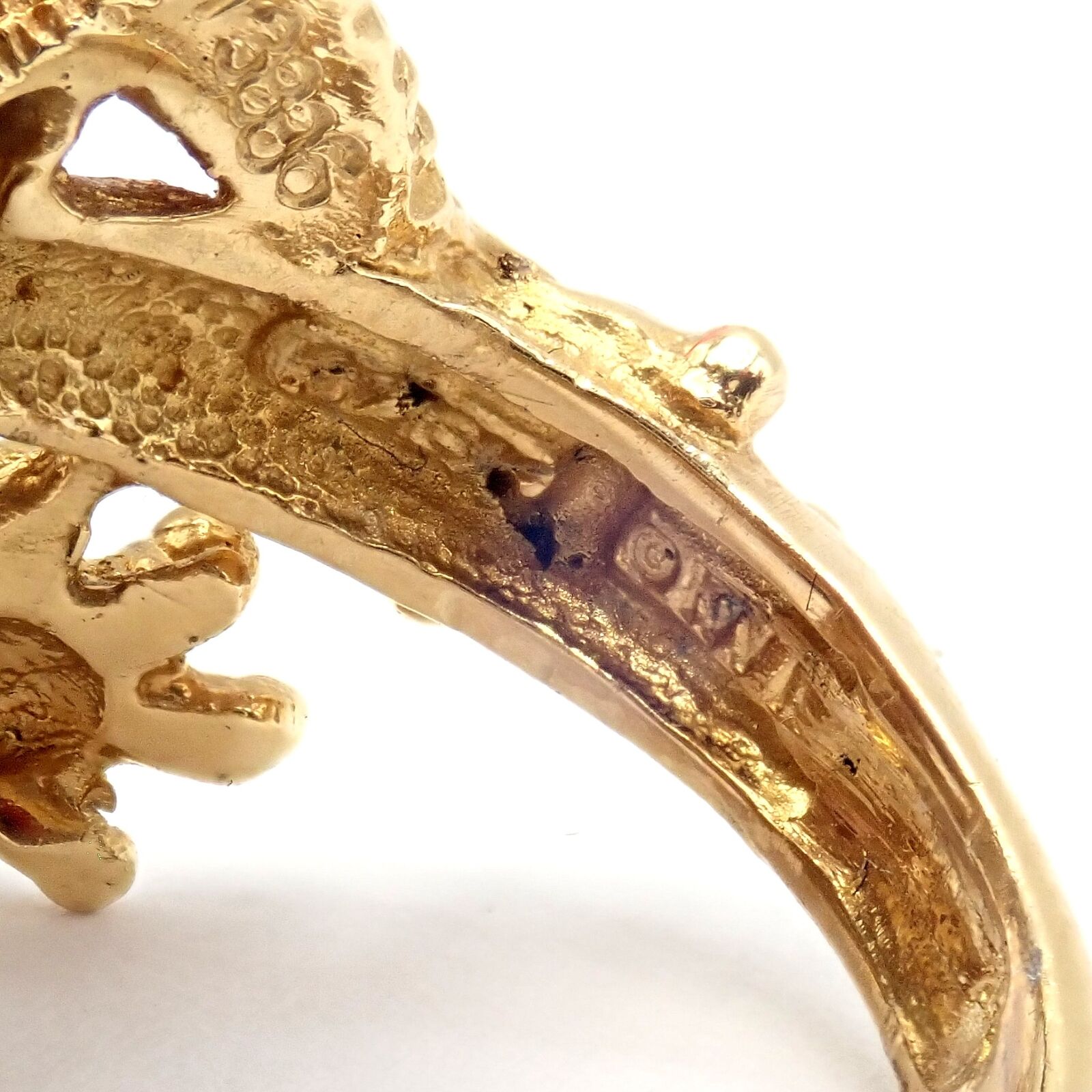 Authentic! Kurt Wayne 18k Yellow Gold Frog Emerald Ring | Fortrove