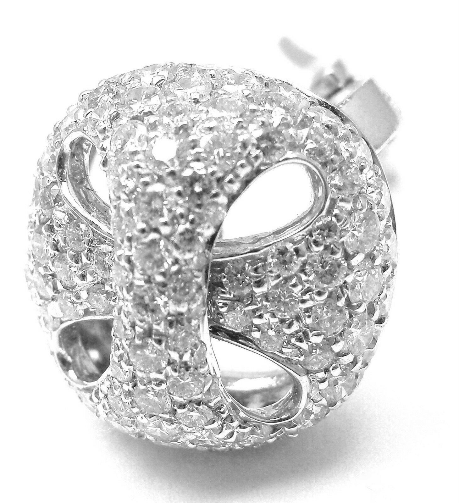 New Authentic Damiani 18k White Gold 3.03 ct Diamond Earrings | Fortrove