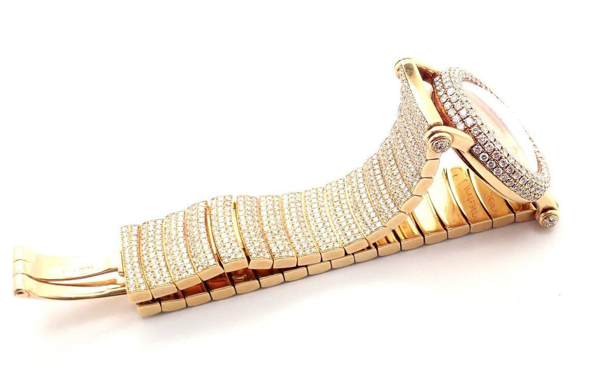 Cartier Jewelry & Watches:Watches, Parts & Accessories:Watches:Wristwatches Authentic! Cartier Diabolo Pave 15ct Diamond 18k Yellow Gold Quartz Watch 1450