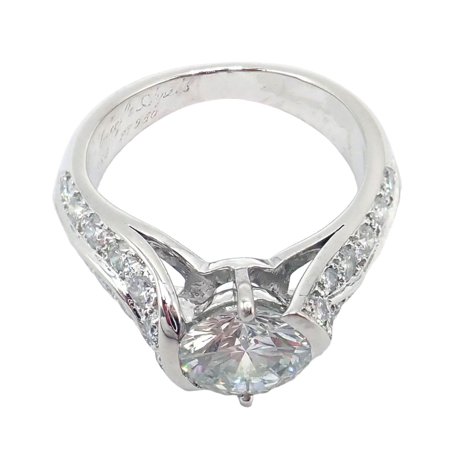 Authentic! Van Cleef & Arpels Platinum 1.88ct VVS1 E Diamond Engagement Ring GIA | Fortrove