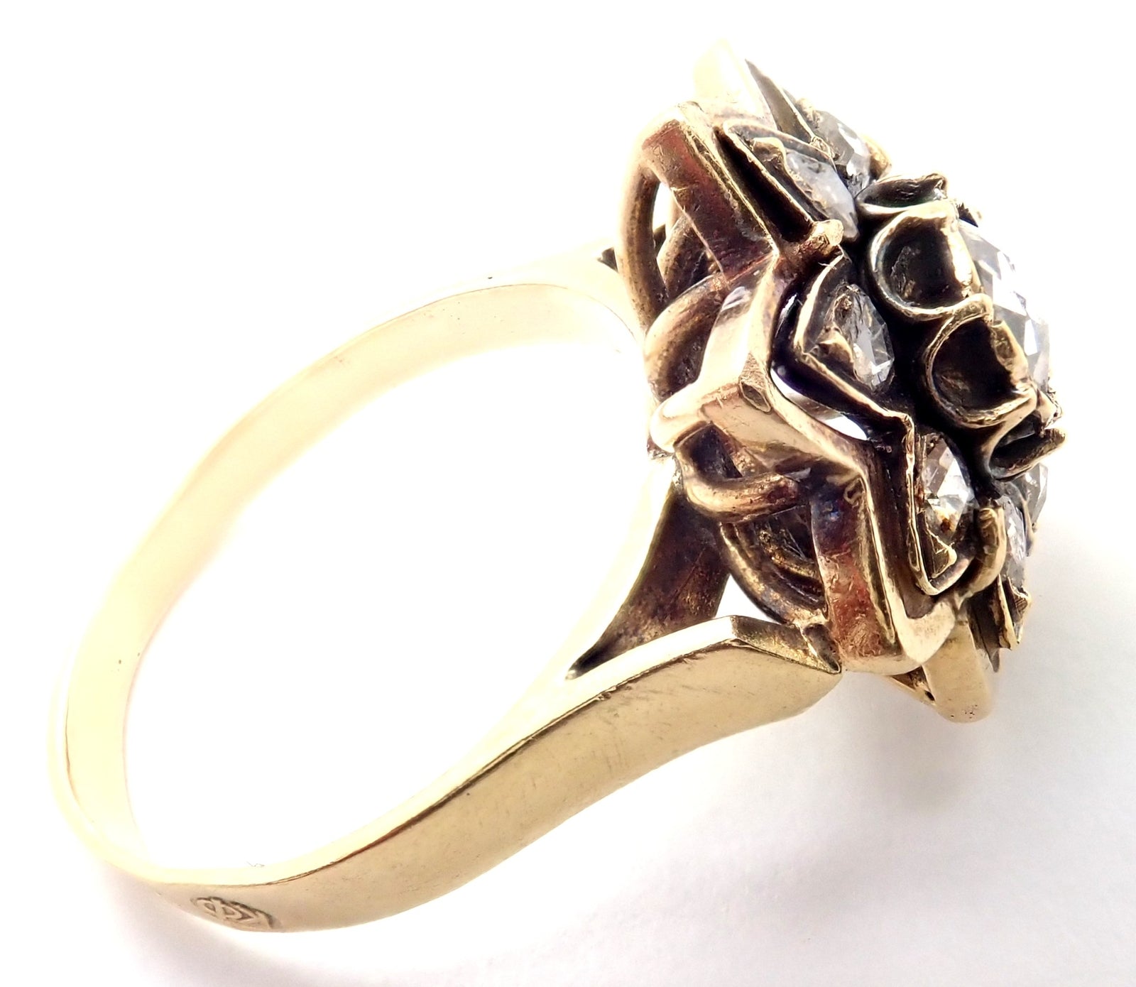 Authentic! Karl Faberge 18k Yellow Gold Diamond Ring | Fortrove