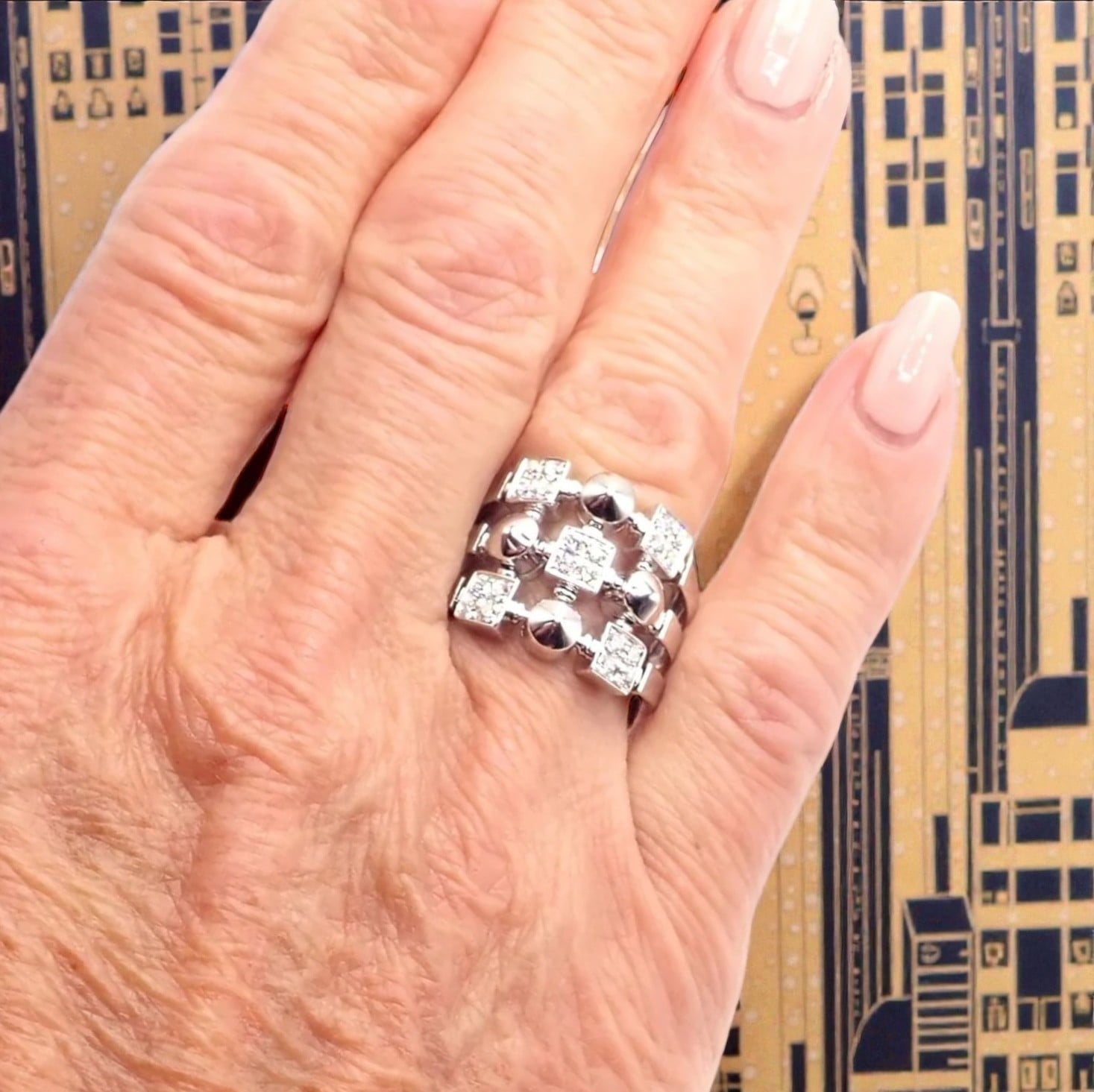 Bvlgari Jewelry & Watches:Fine Jewelry:Rings Authentic! Bvlgari Bulgari 18k White Gold Lucea Diamond Band Ring Paper