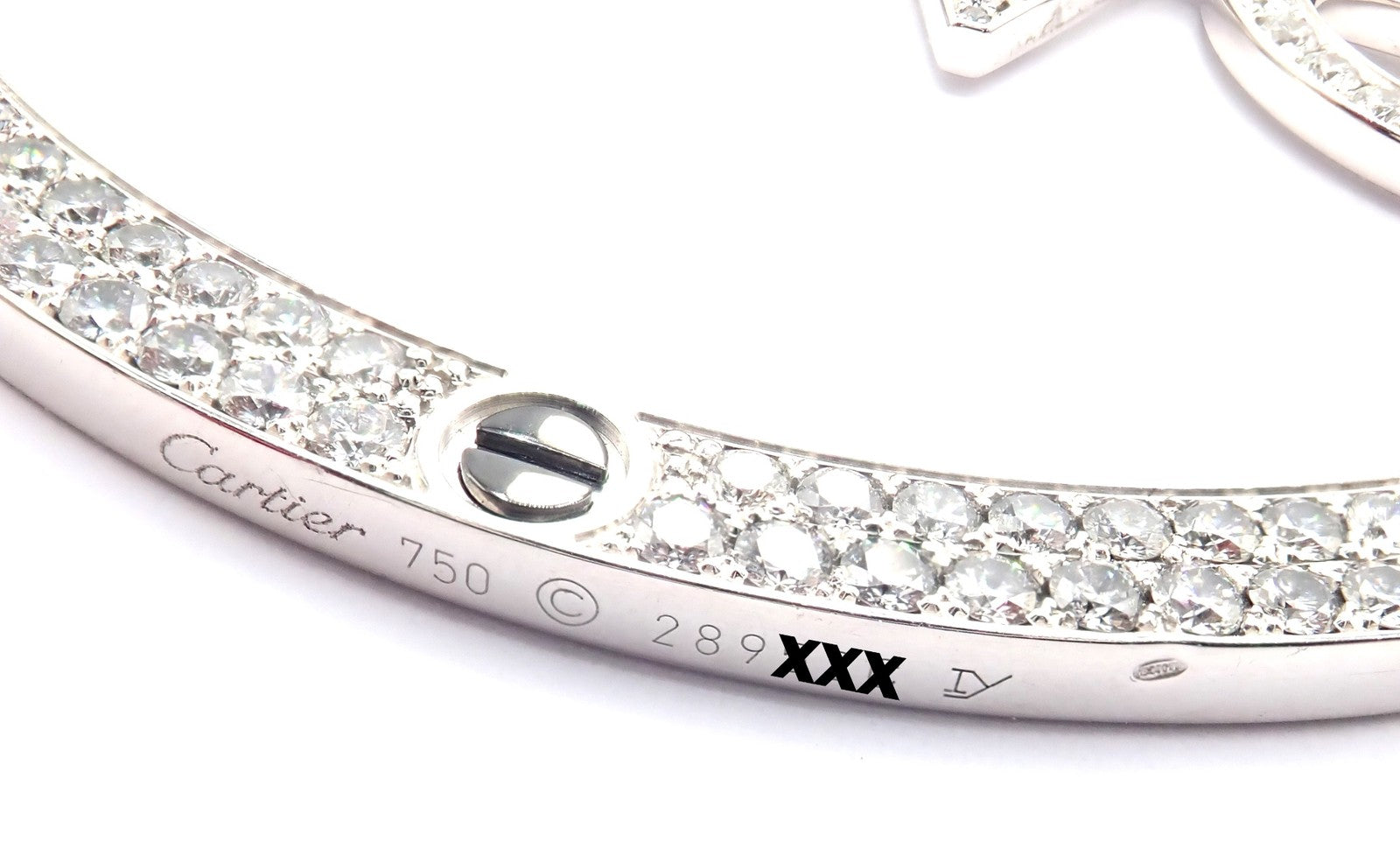 Authentic! Cartier 18k White Gold Diamond Ceramic Large Love Pendant Necklace | Fortrove