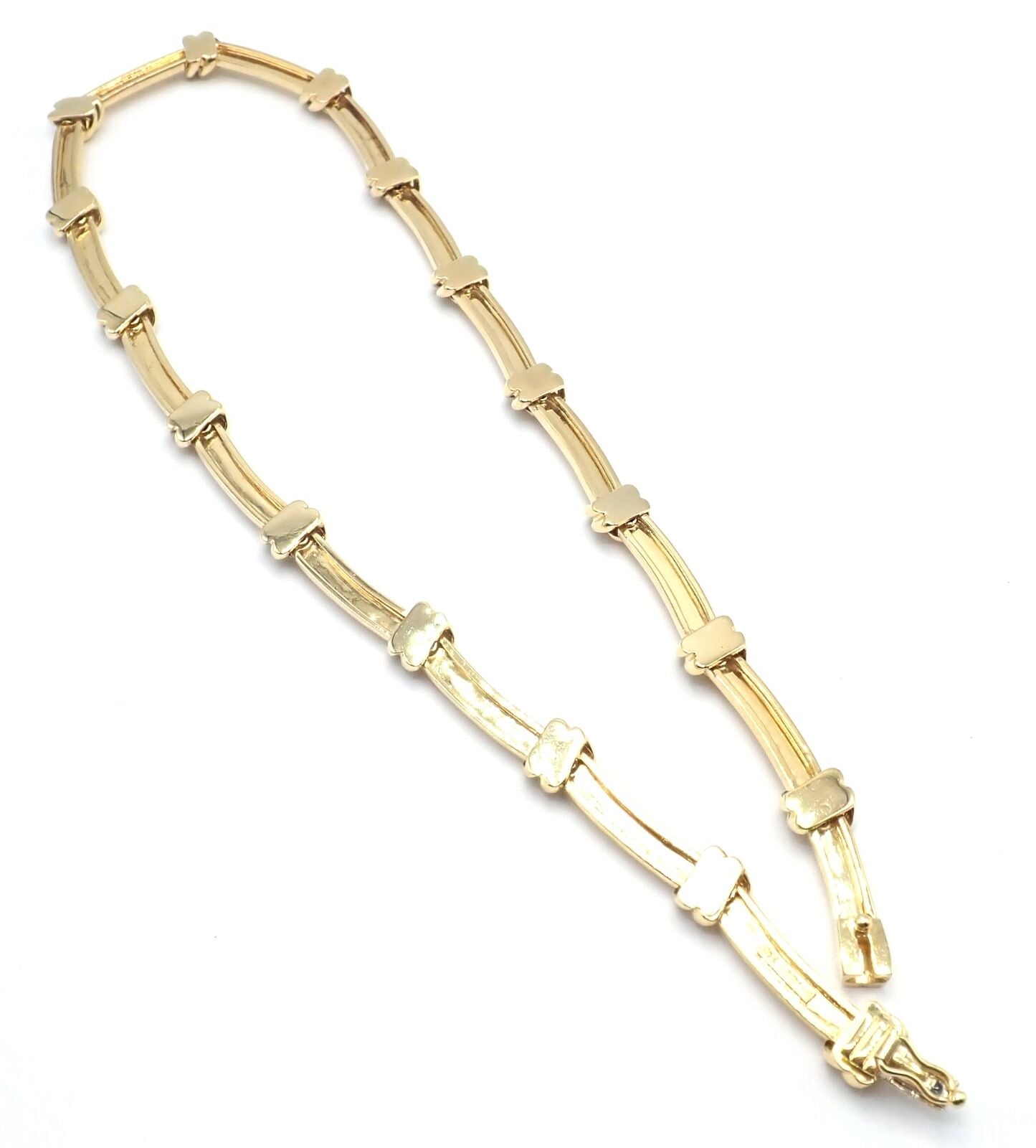 Authentic! Vintage Tiffany & Co 18k Yellow Gold Knot Link Necklace | Fortrove